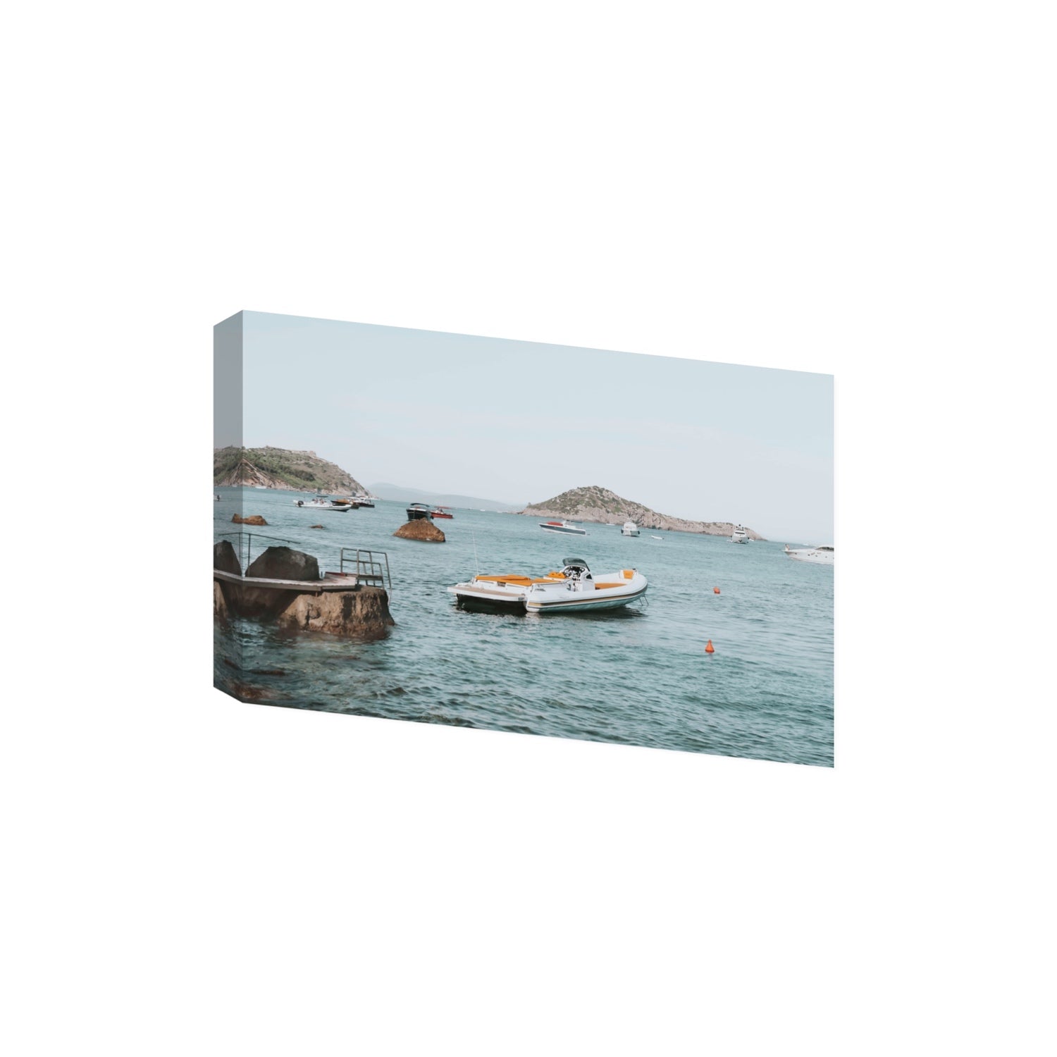 The Azure Sea Tuscany coastal Italian wall art Extra Large stretched canvas print