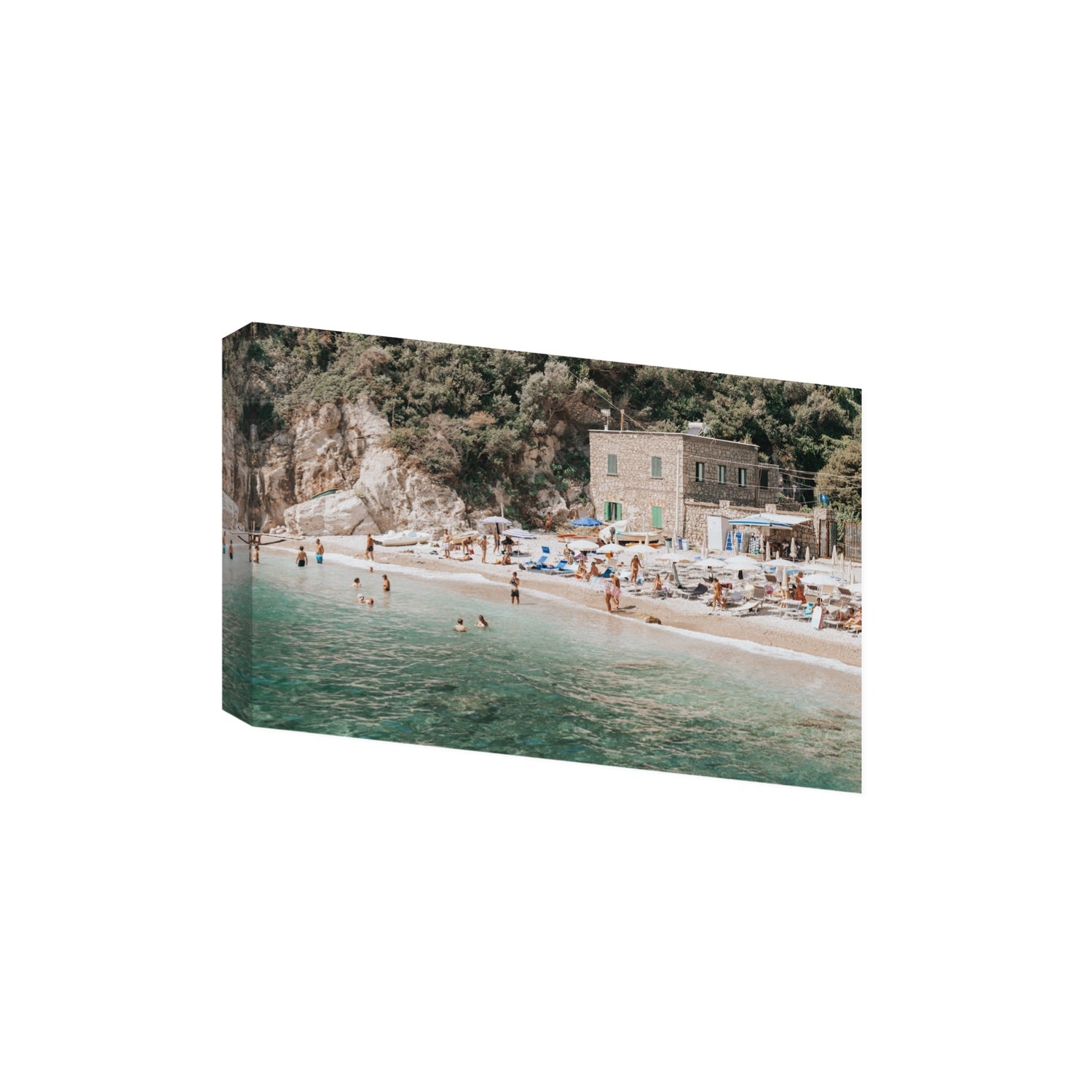 Secluded Sanctuary Nerano Italian Mediterranean decor wall art Extra Large stretched canvas print