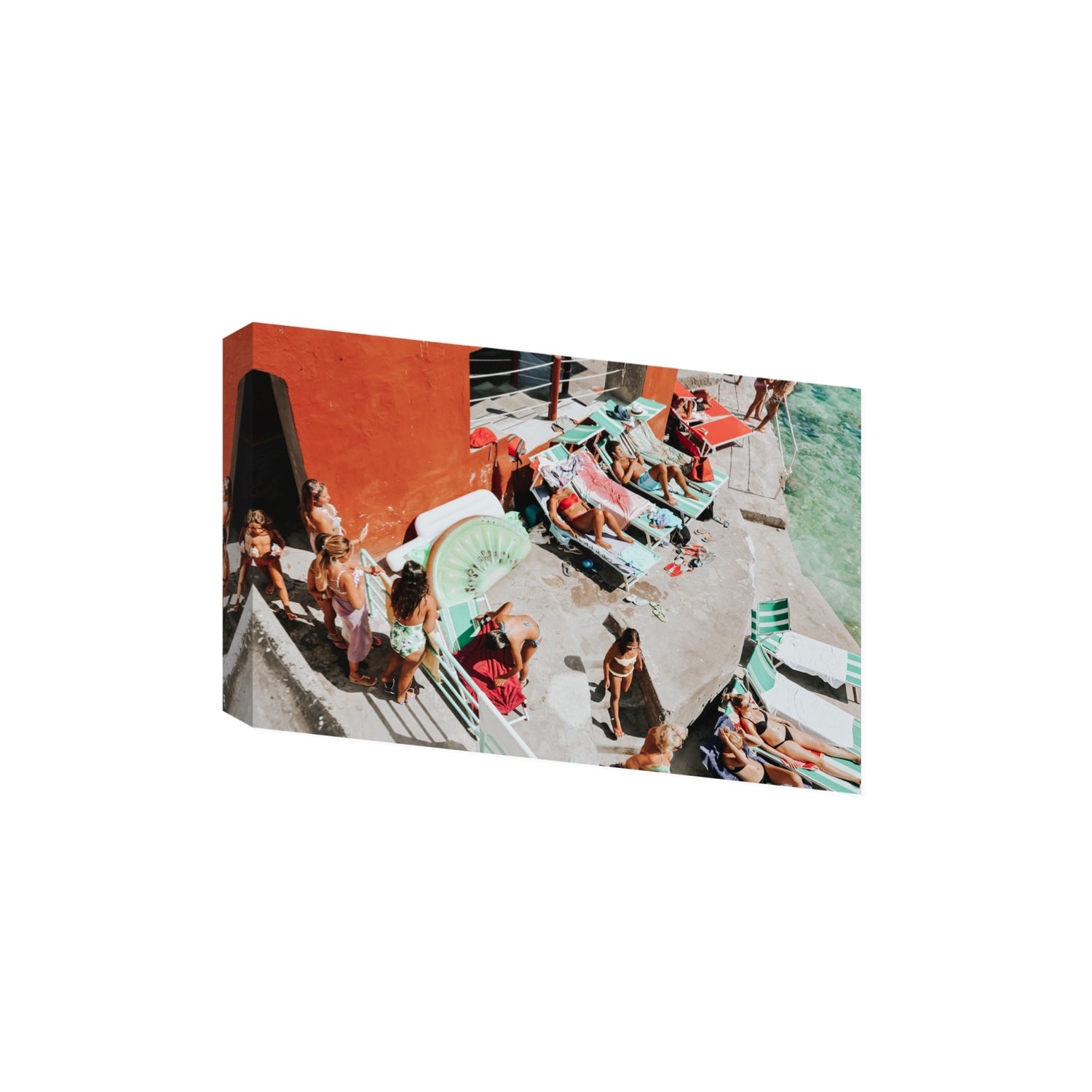 Italianita Capri beach Mediterranean wall art Extra Large stretched canvas print
