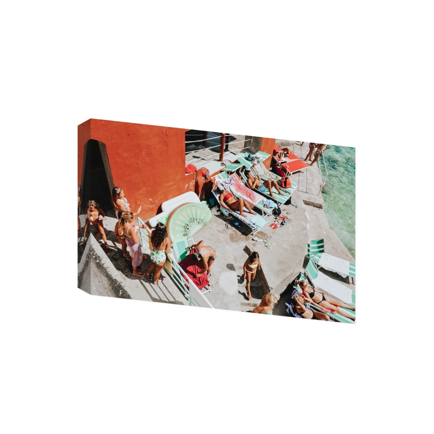 Italianita Capri beach Mediterranean wall art Giant stretched canvas print