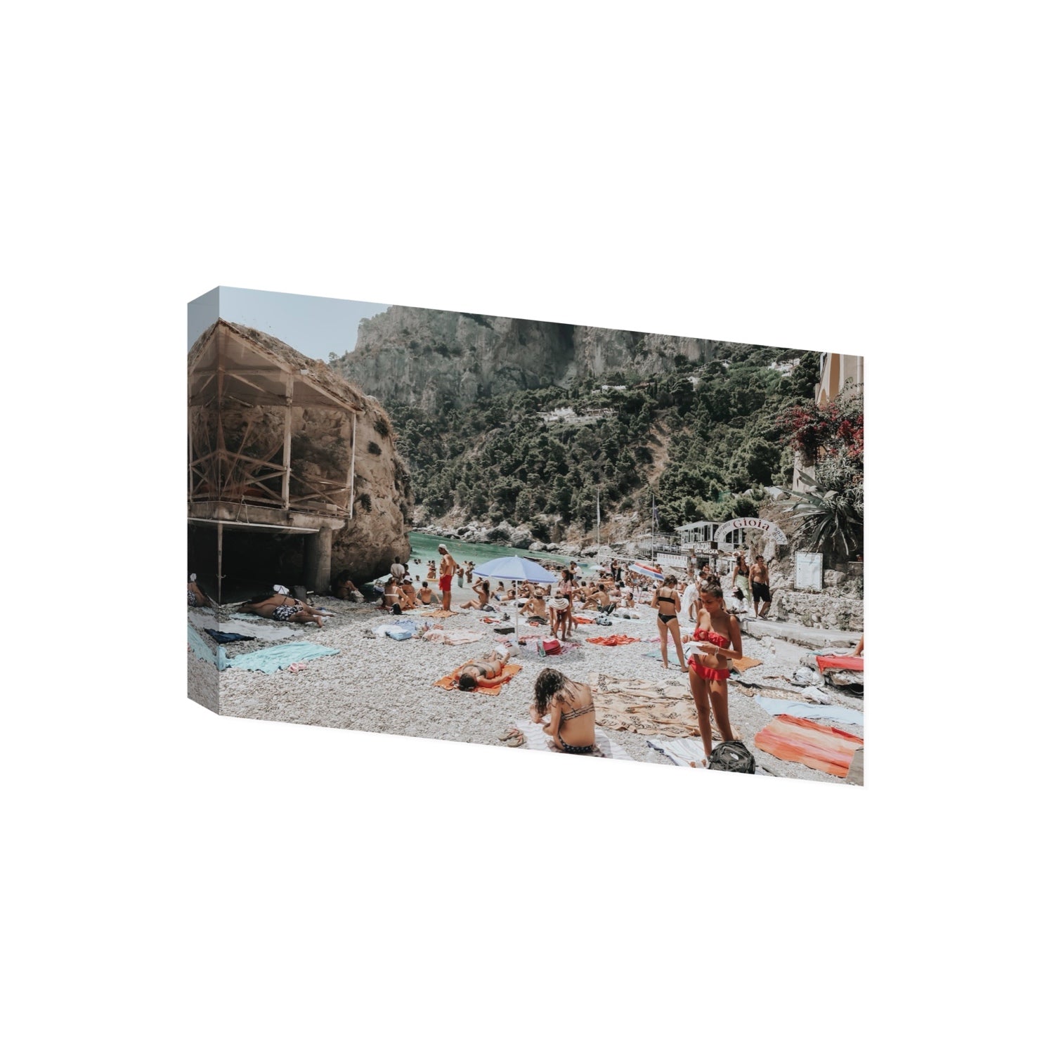 Spiaggia Da Gioia Capri beach coastal wall art Giant stretched canvas print