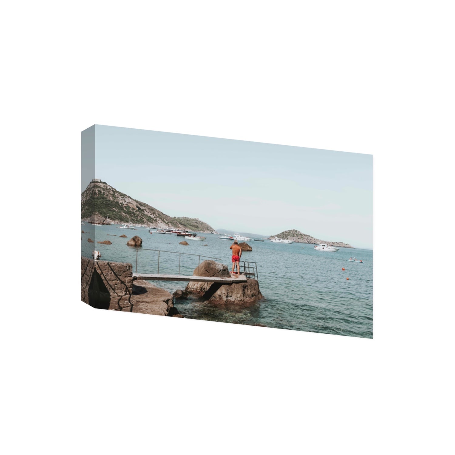 Out Of Office Tuscany coastal Italian wall art Giant stretched canvas print