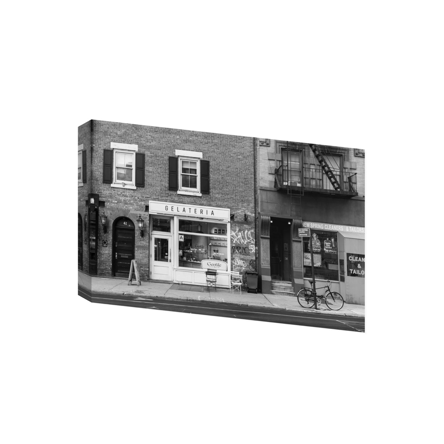 West Village Dolcezza New York NYC Black & White wall art Giant stretched canvas print