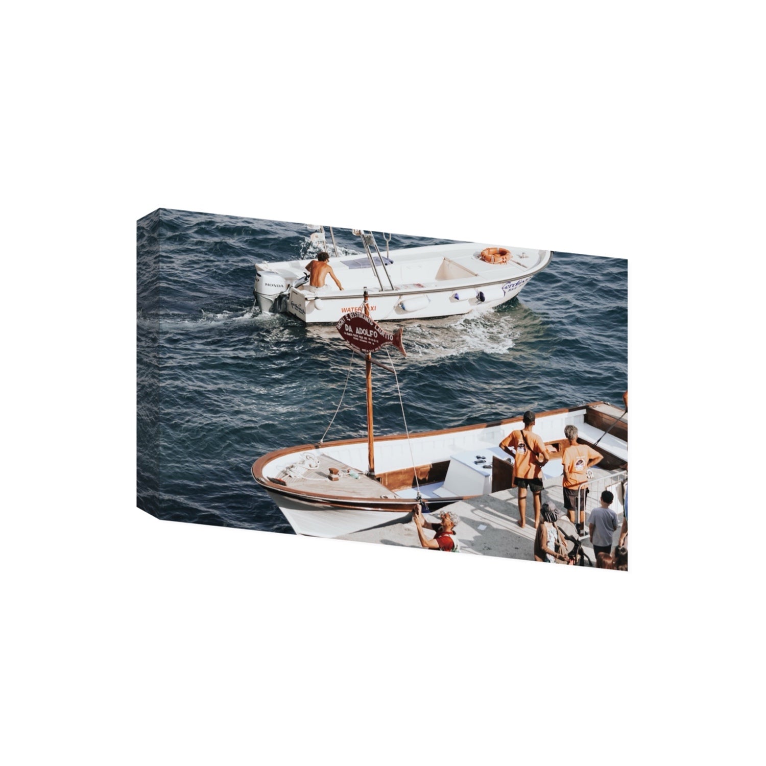 Water Taxi Positano wall art Giant stretched canvas print