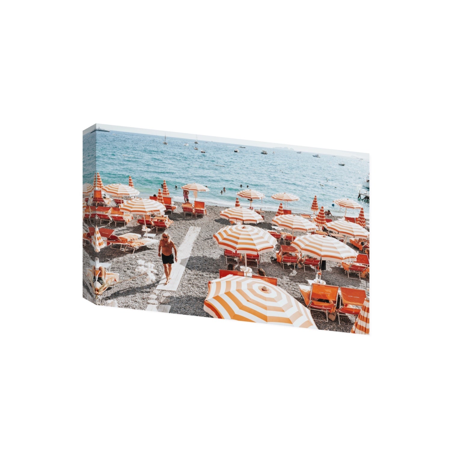 Shoreline Strut Positano wall art Giant stretched canvas print