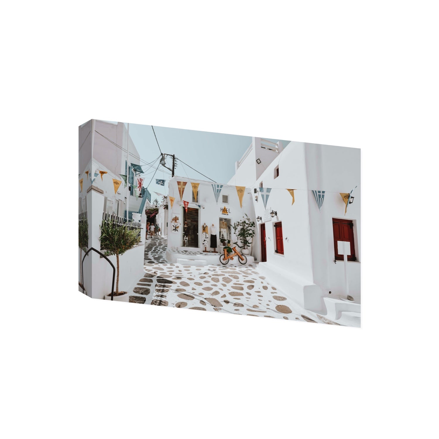 Cruising The Streets Mykonos Greek island wall art Giant stretched canvas print