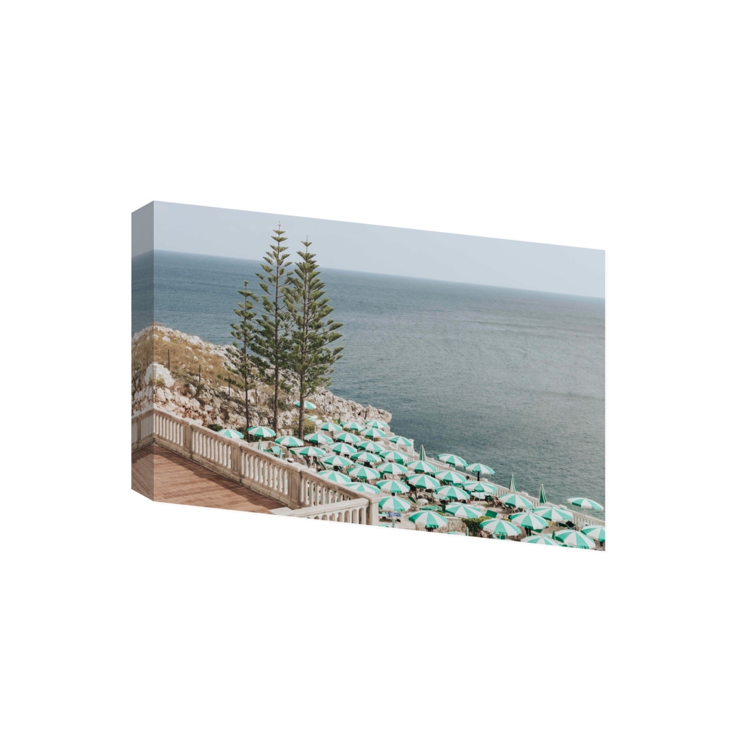 Azure Horizon Puglia beach coastal wall art Giant stretched canvas print