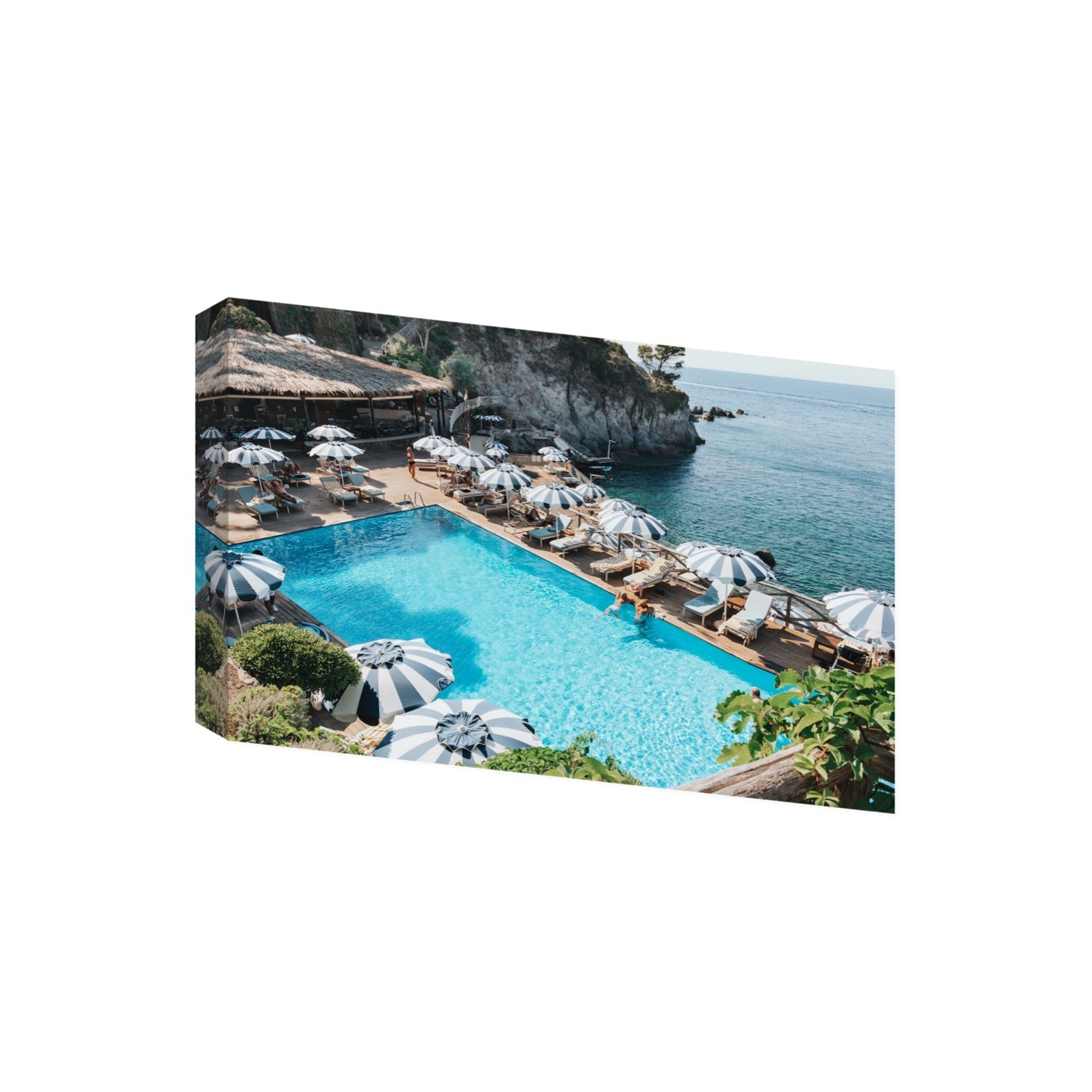 Oceanview Ischia Italian coastal wall art Giant stretched canvas print