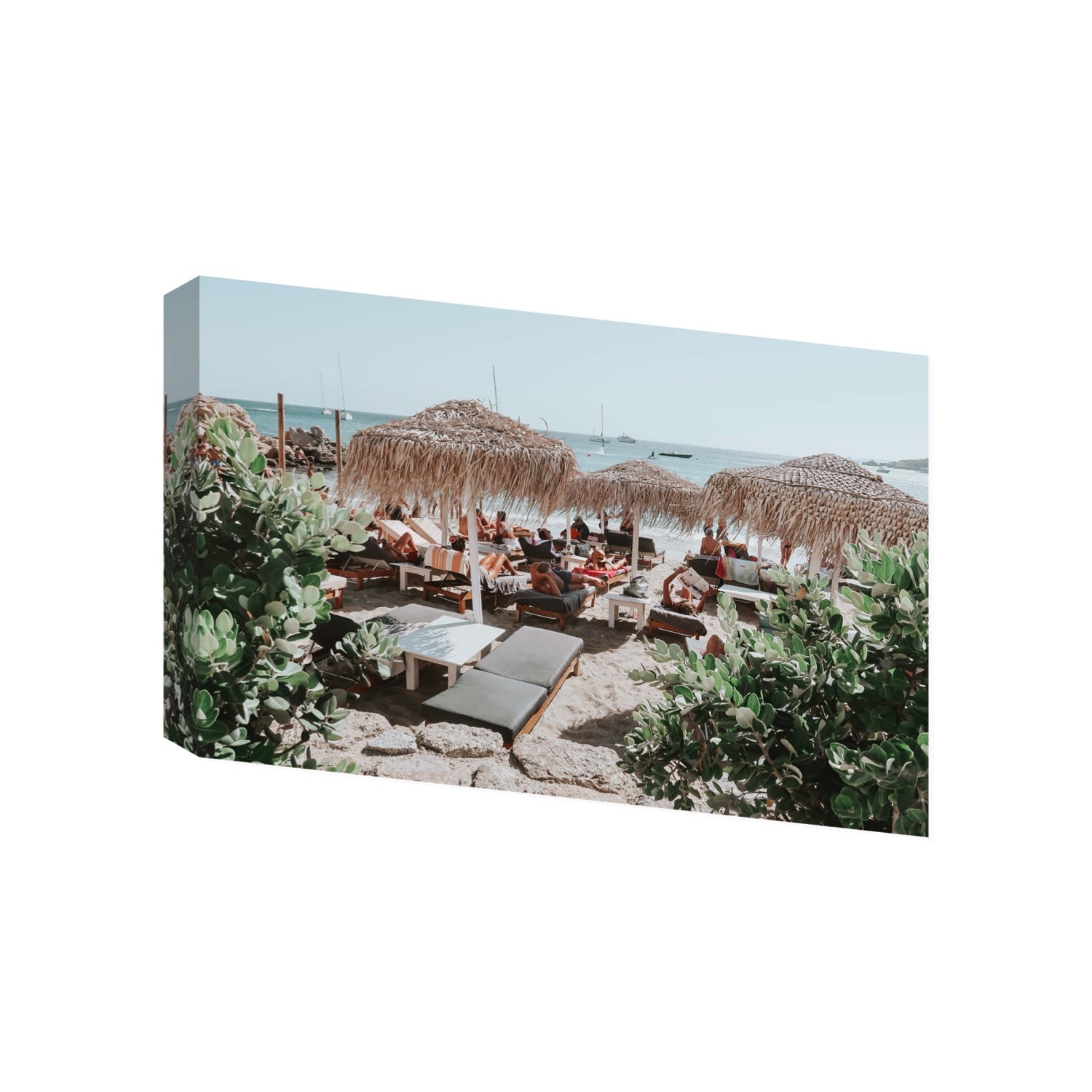 Greek Haven Mykonos Greek island coastal wall art Gallery stretched canvas print
