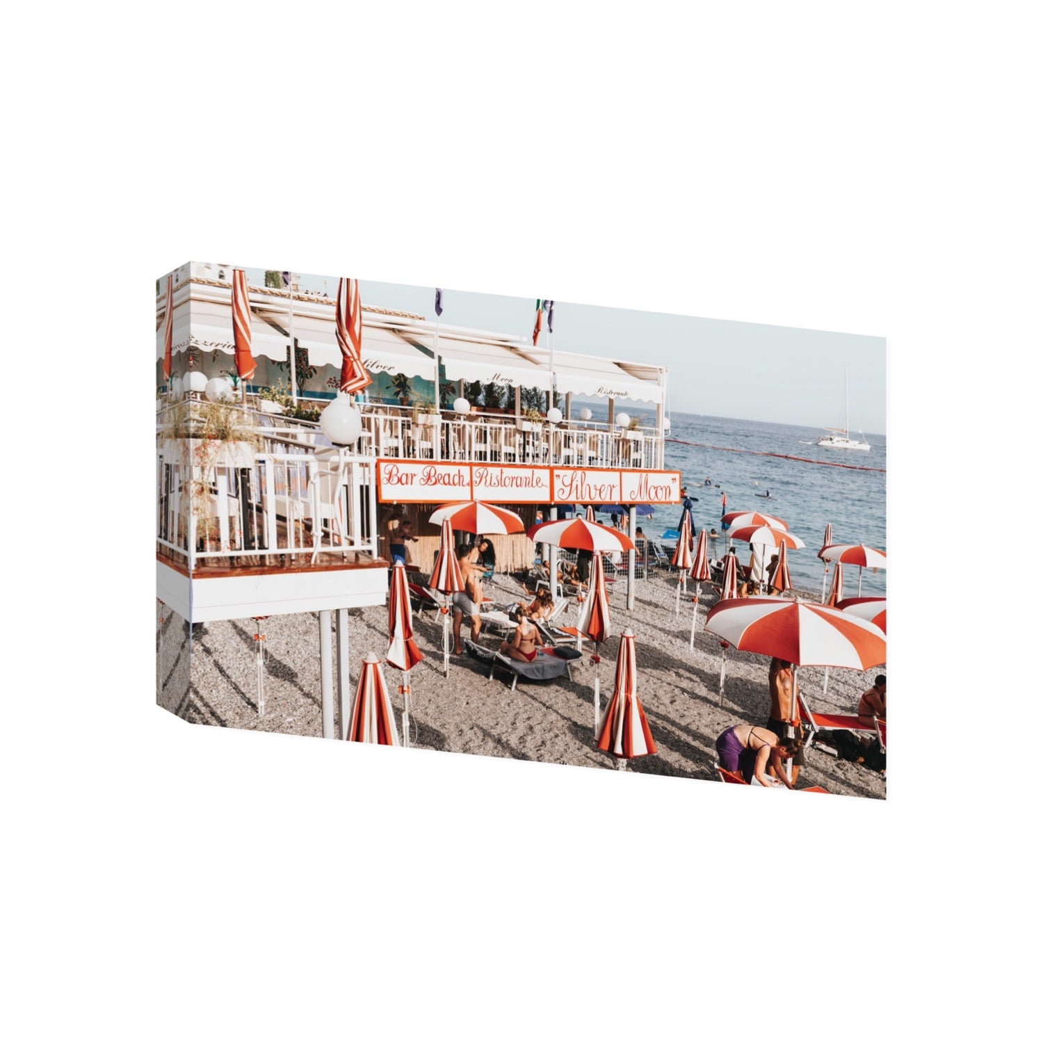 Silver Moon Amalfi Mediterranean wall art Gallery stretched canvas print
