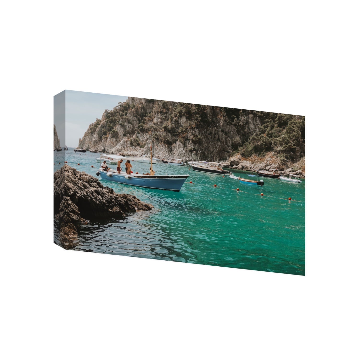 Cozy Cove Capri coastal Mediterranean wall art Gallery stretched canvas print