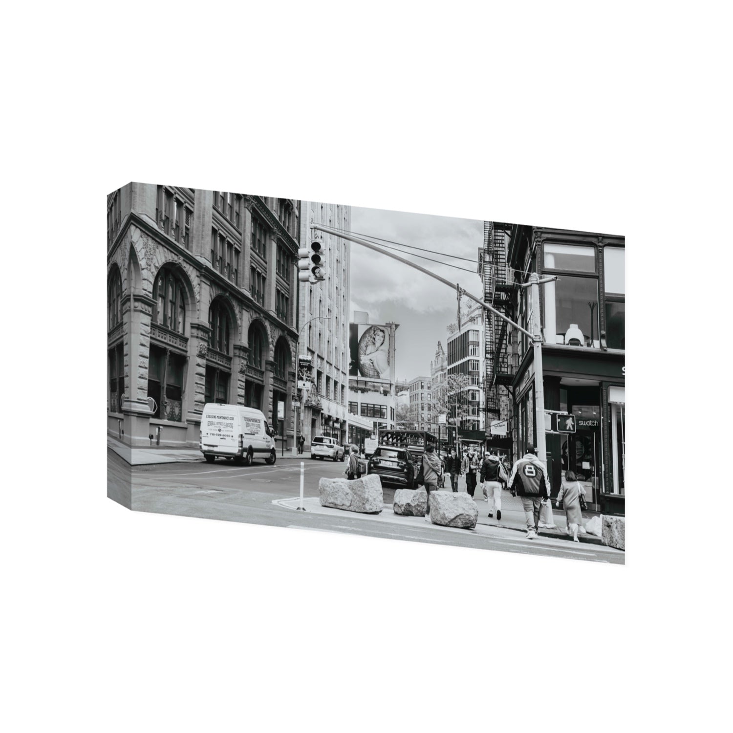 Inkwell Metropolis New York NYC Black & White wall art Gallery stretched canvas print