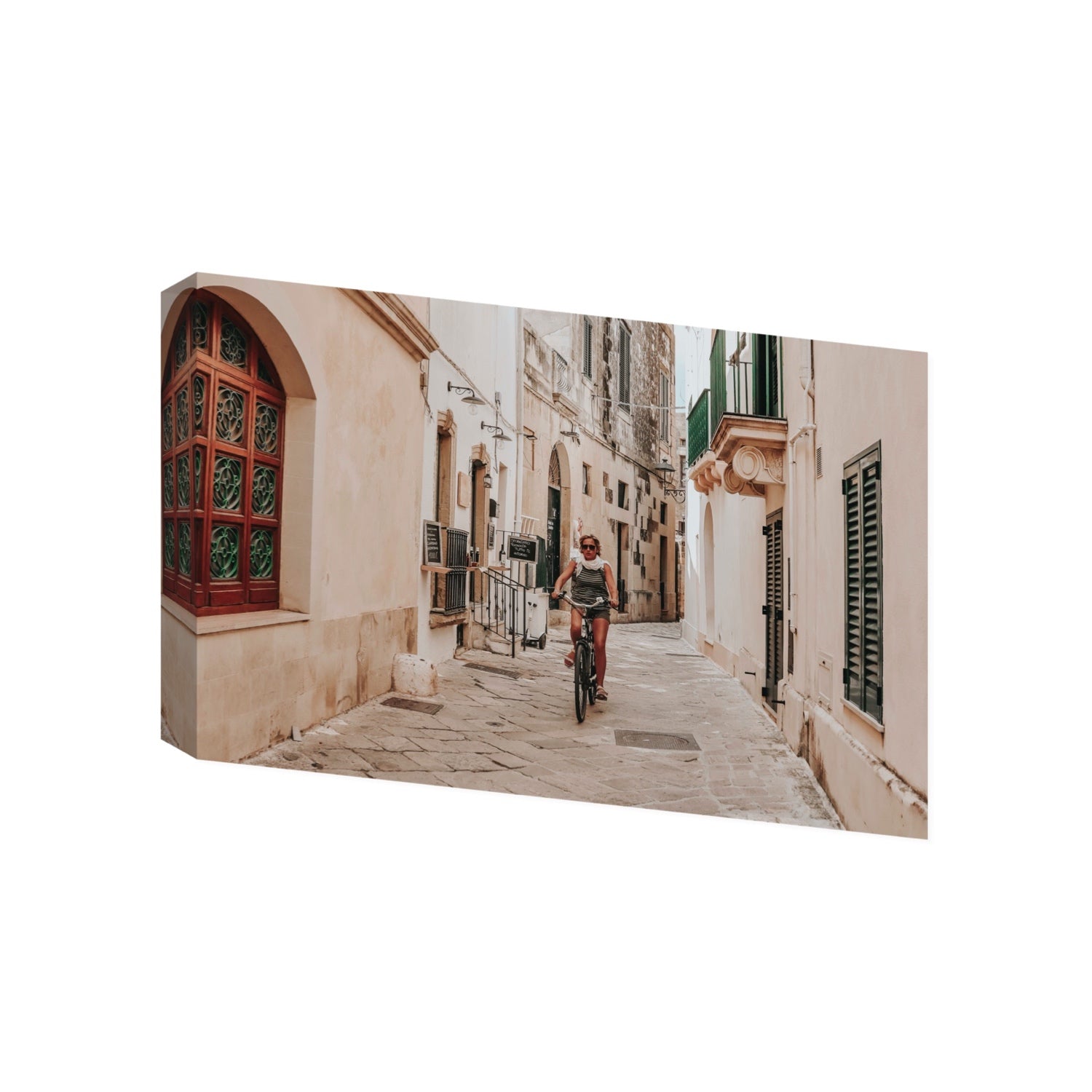 La Donna In Bicicletta Puglia Wall Italian fine art print Gallery stretched canvas print