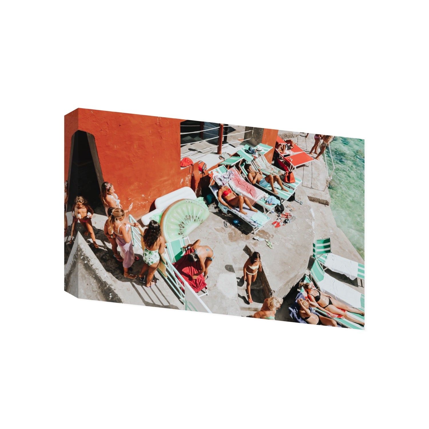 Italianita Capri beach Mediterranean wall art Gallery stretched canvas print