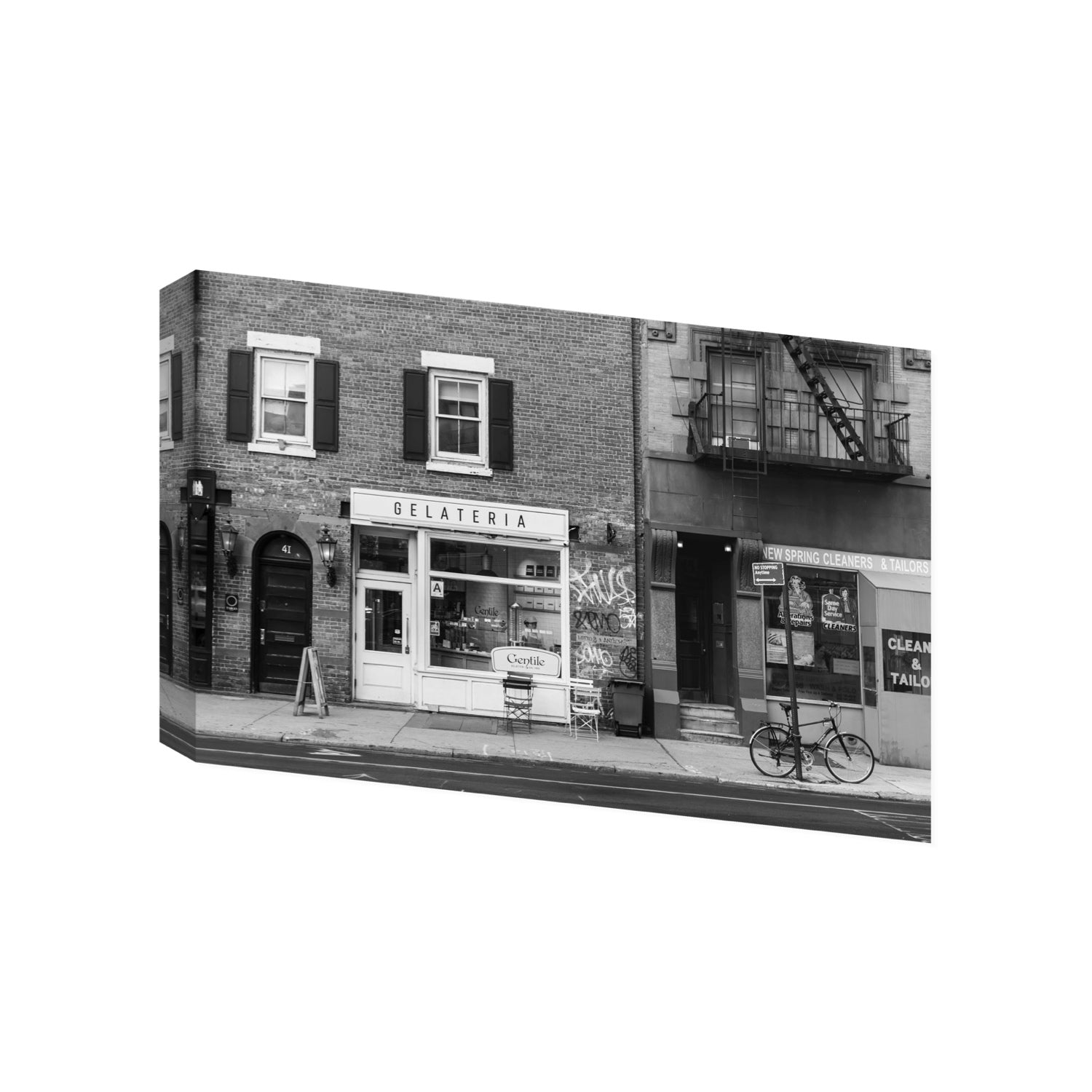 West Village Dolcezza New York NYC Black & White wall art Gallery stretched canvas print