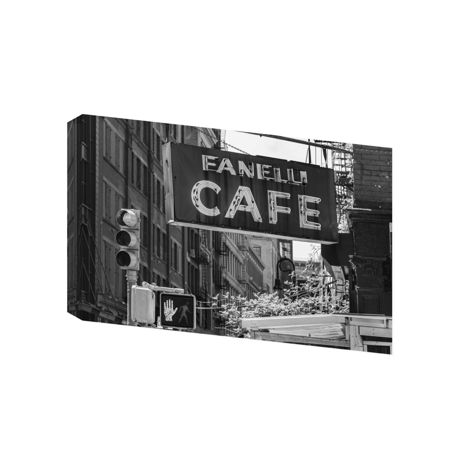 Soho Neon New York NYC Black & White wall art Gallery stretched canvas print