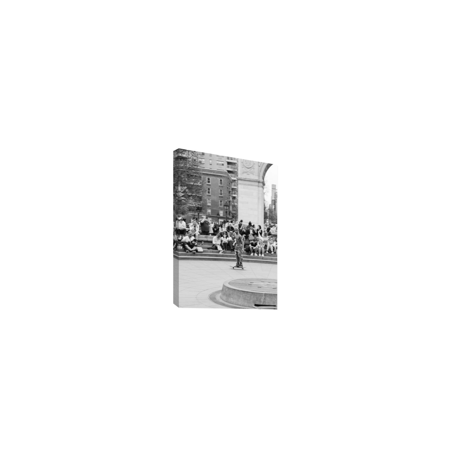 Parkside Pirouettes New York NYC Black & White wall art Small stretched canvas print