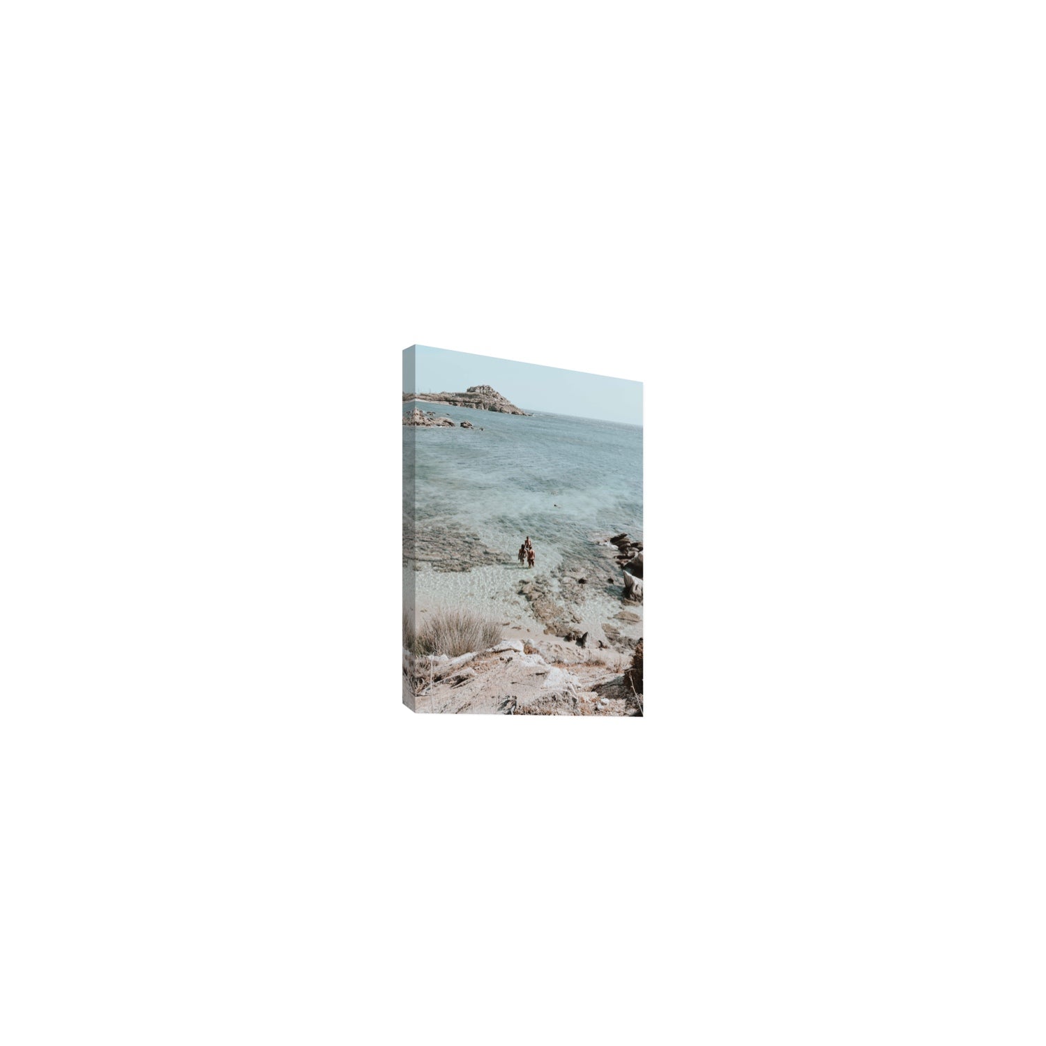 Island Life Mykonos coastal Greek island wall art Small stretched canvas print
