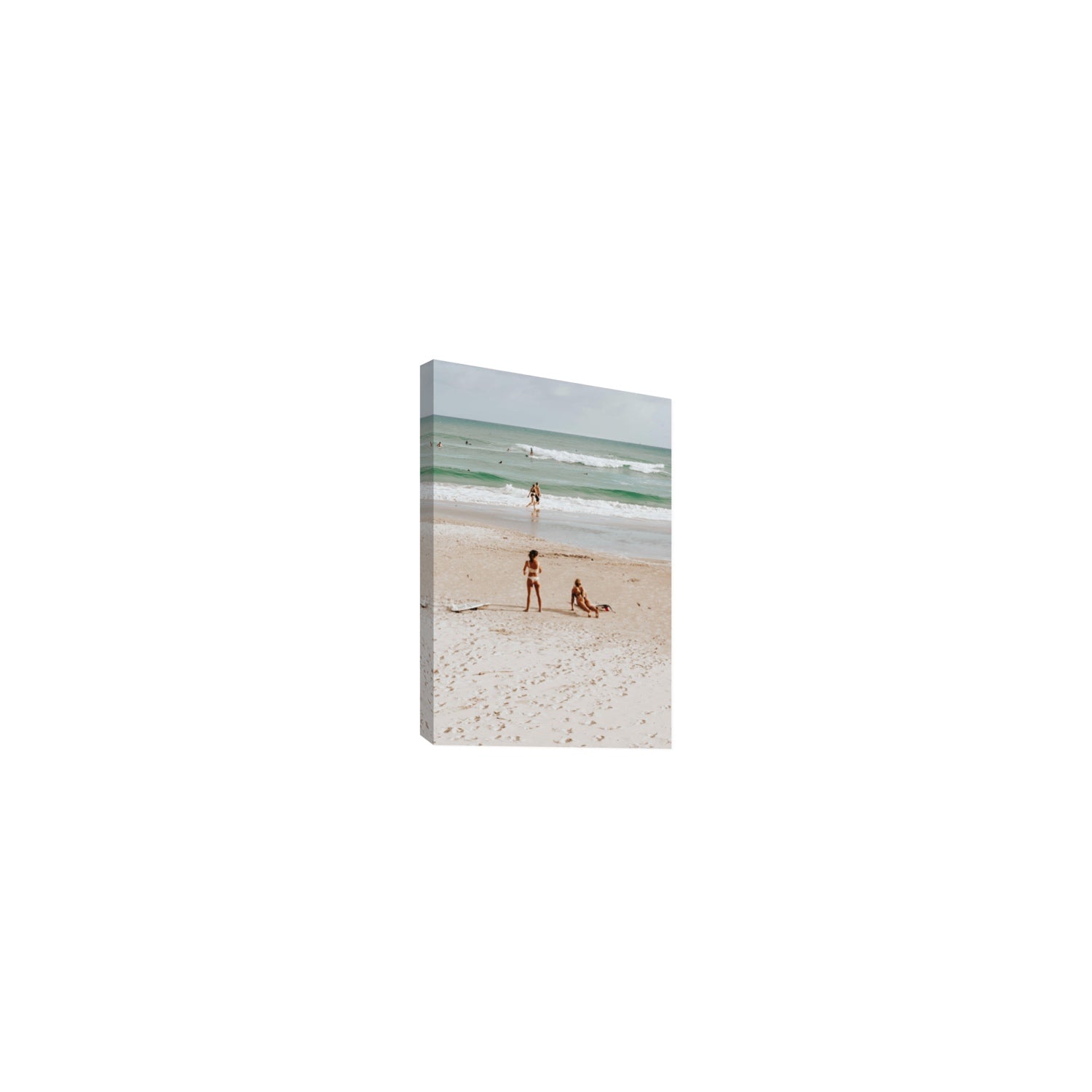 Gidget & Betty Byron Bay beach coastal wall art Small stretched canvas print