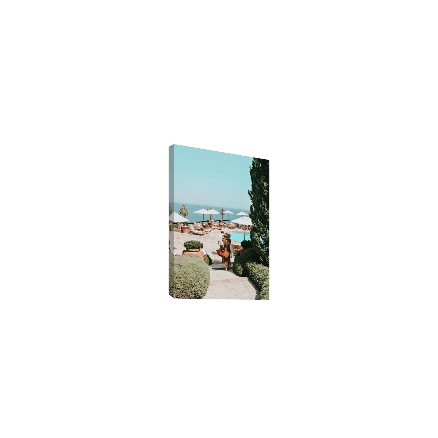 The World Is Your Catwalk Tuscany coastal wall art Small stretched canvas print