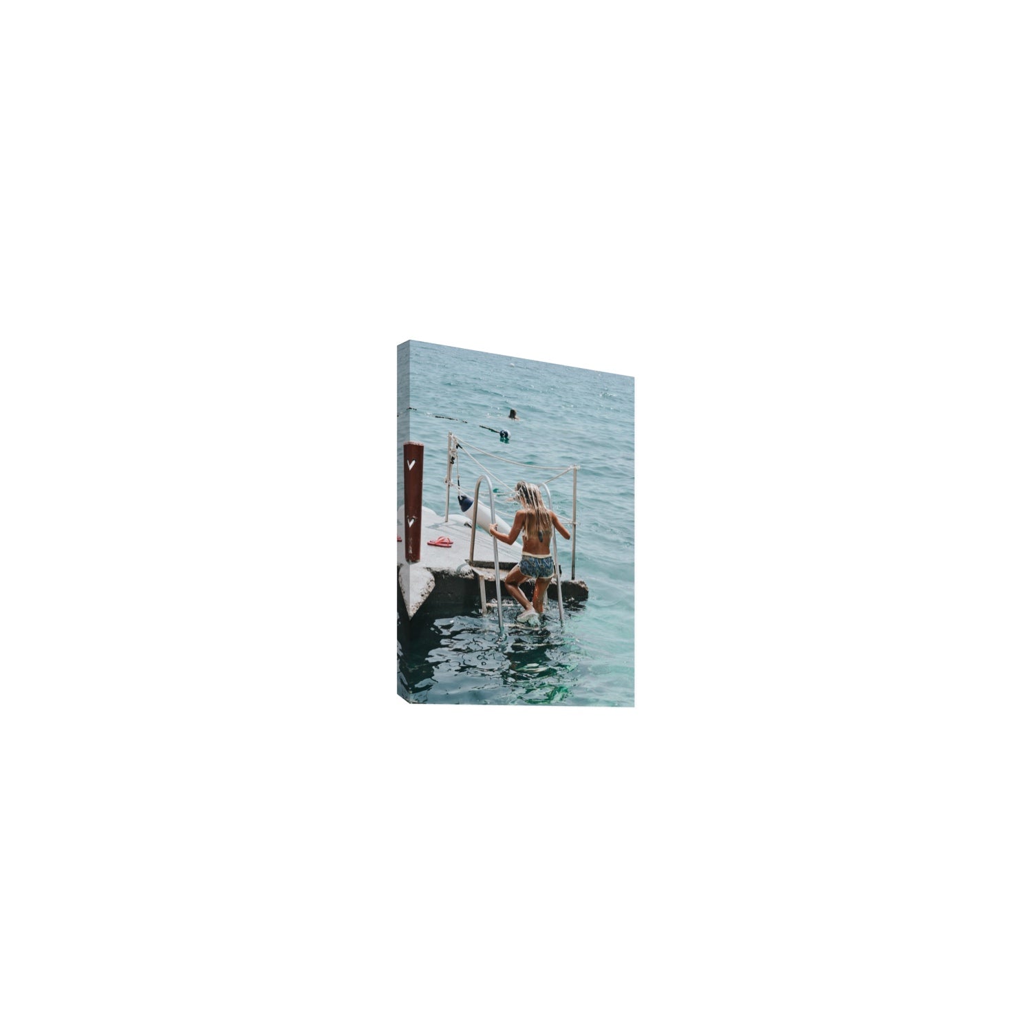 Little Mermaid Capri Mediterranean wall art Small stretched canvas print