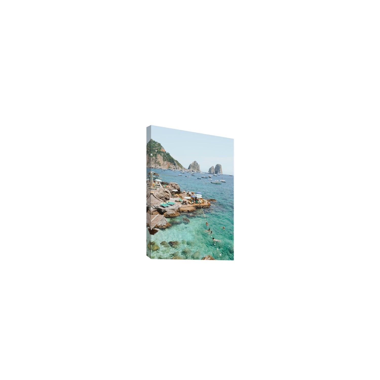 Summertime Blues Capri Mediterranean wall art Small stretched canvas print