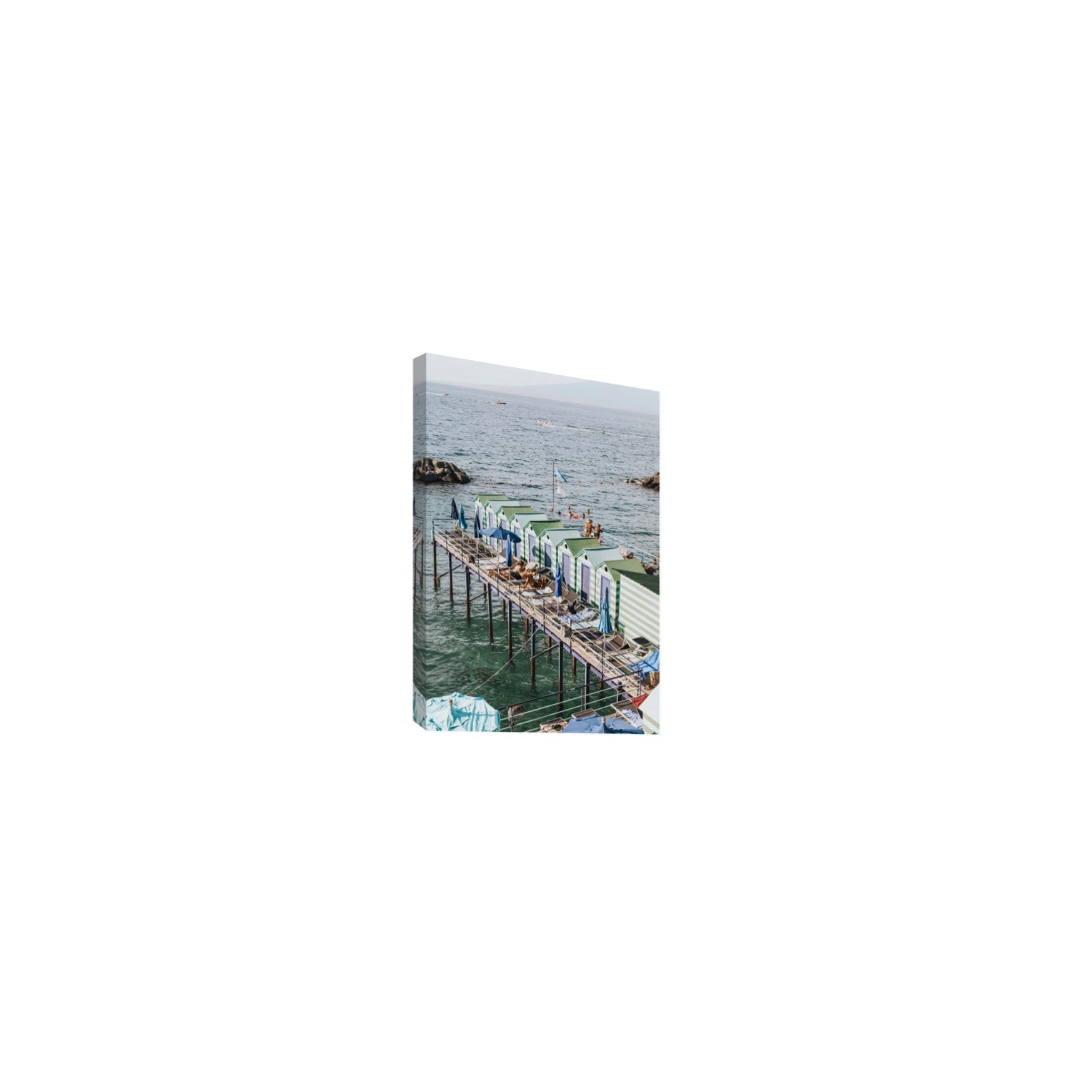 Cabine da Spiaggia fine art print, Sorrento, Italy, Small, Stretched Canvas
