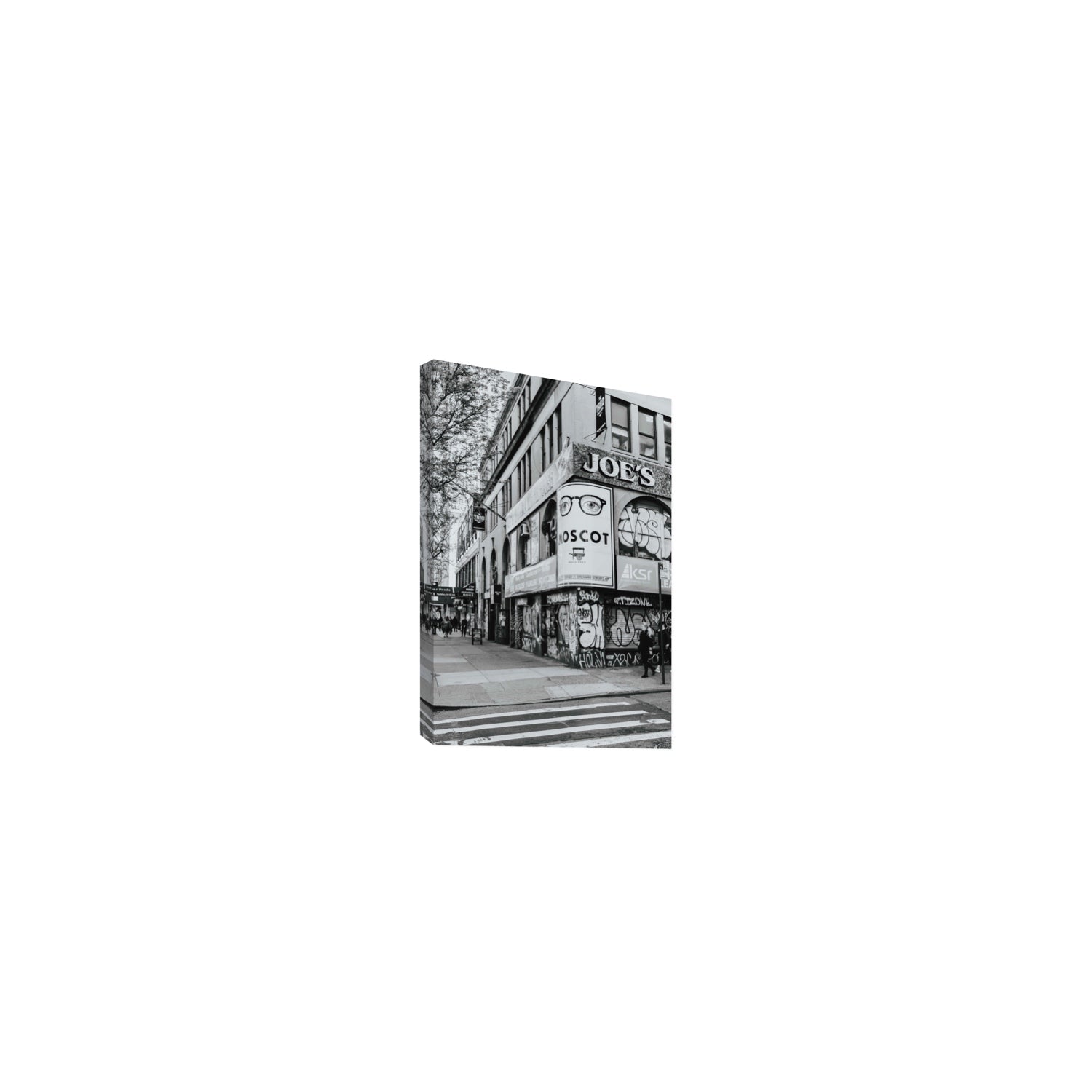 Lower East Side Murals New York NYC Black & White wall art Small stretched canvas print