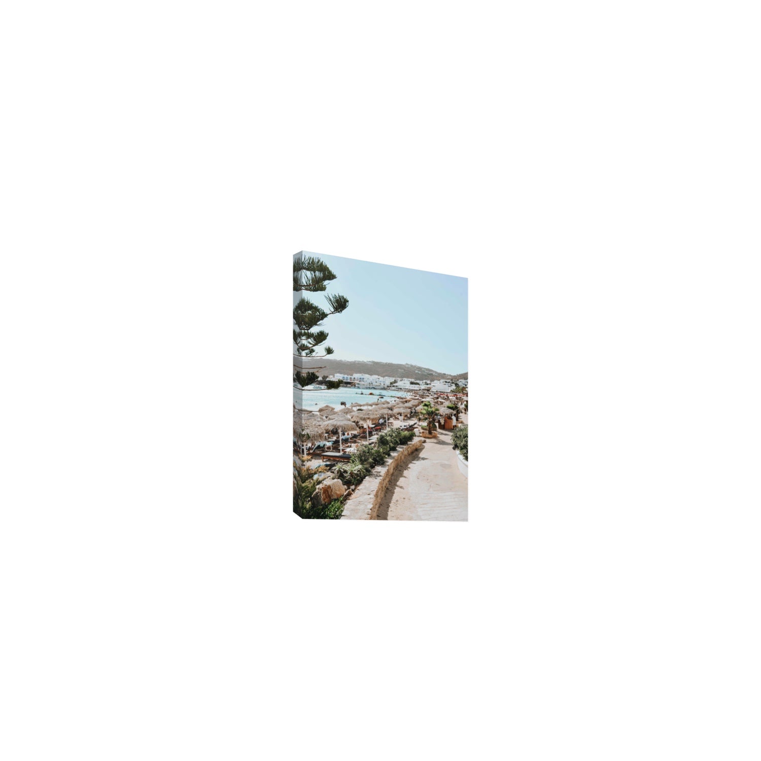 All Roads Lead To The Beach Mykonos Greek island wall art Small stretched canvas print