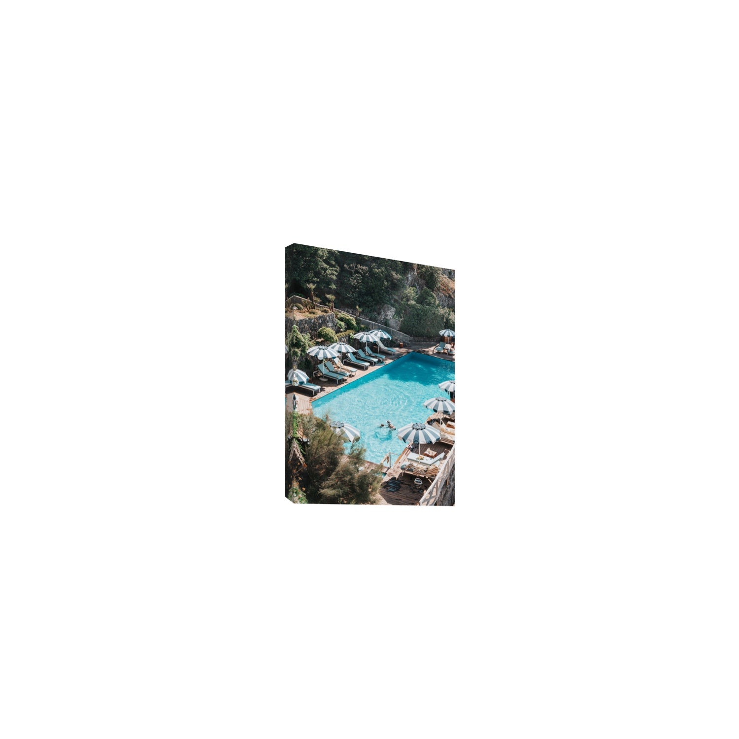 Poolside Paradise fine art print, Ischia, Italy, Small, Stretched Canvas