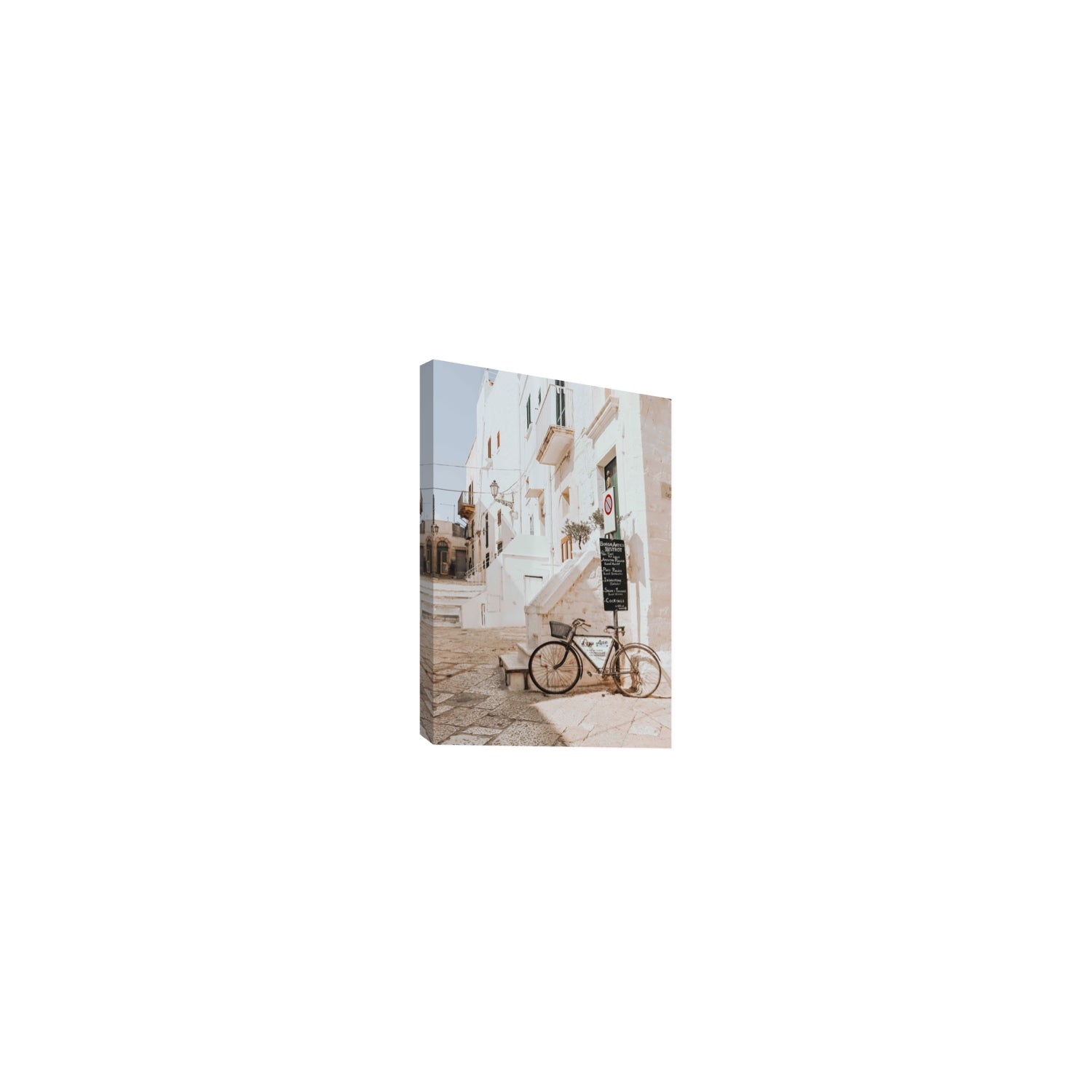La Bicicletta Puglia Ostuni wall art Small stretched canvas print