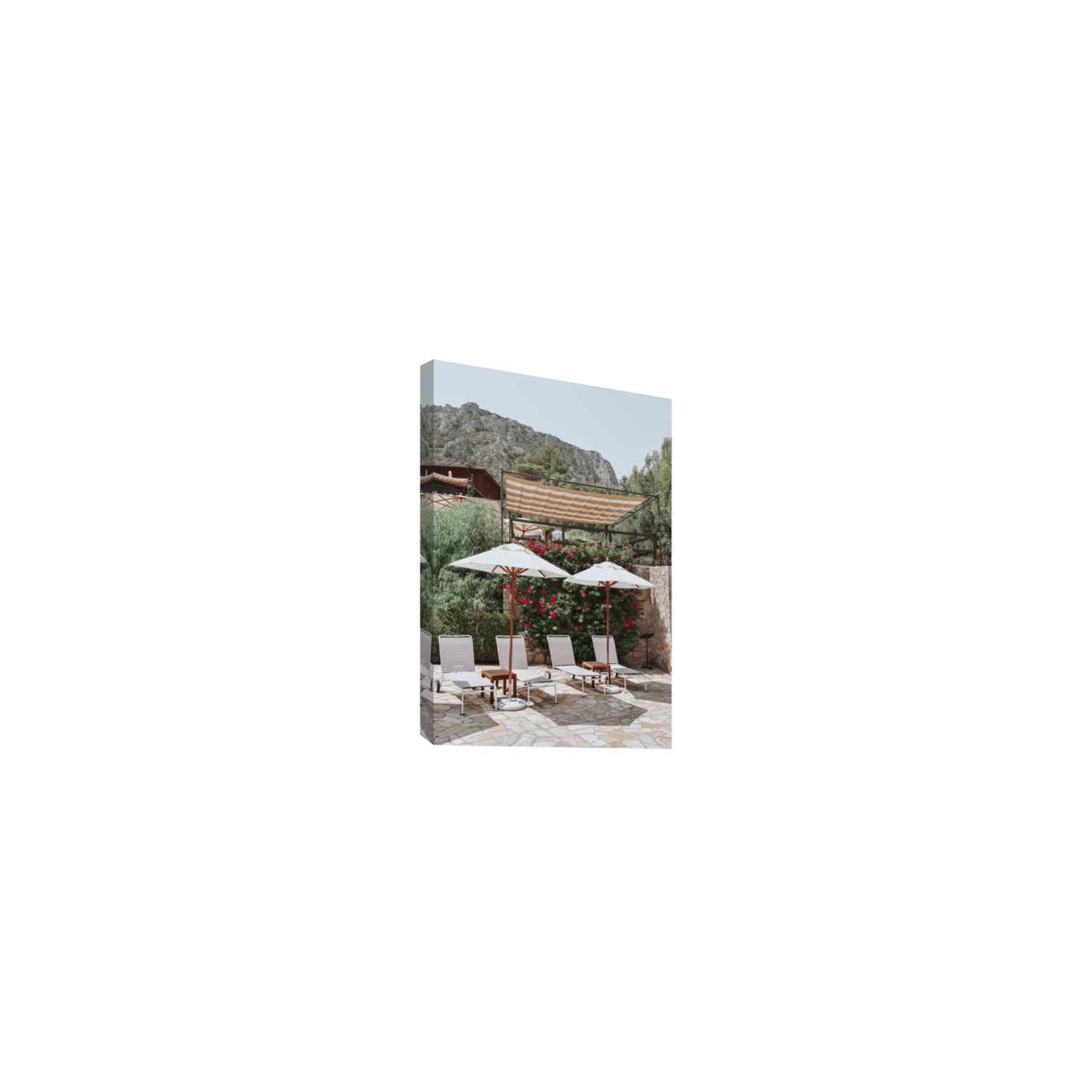 Shades of Leisure Tuscany coastal Italian wall art Small stretched canvas print