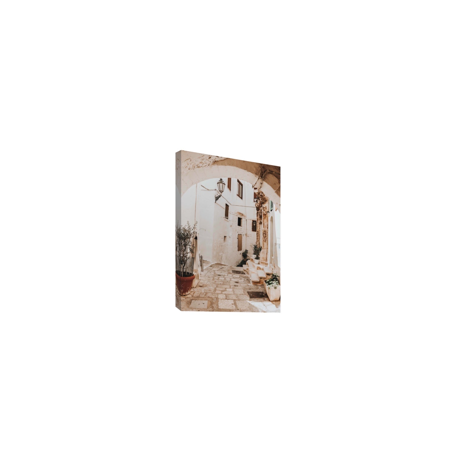 Pathway Wander Puglia Ostuni wall art Small stretched canvas print