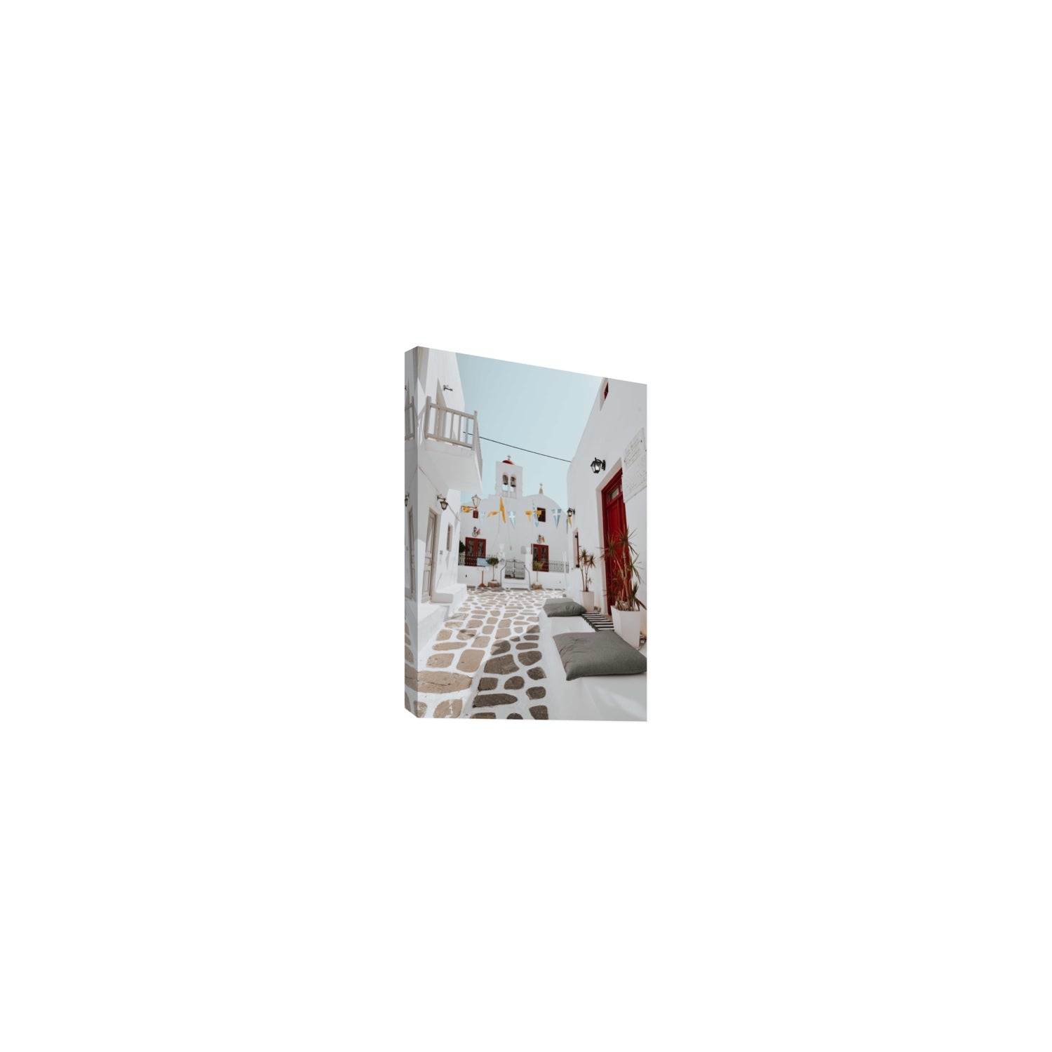 Cycladic Charm fine art print, Mykonos, Greece, Small, Stretched Canvas