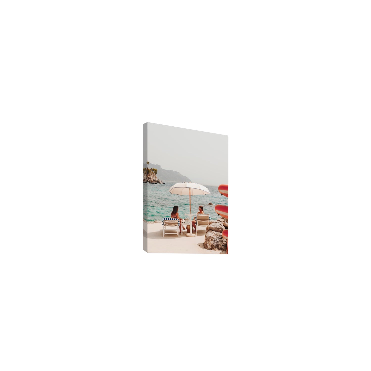 Salty Banter Amalfi Mediterranean wall art Small stretched canvas print