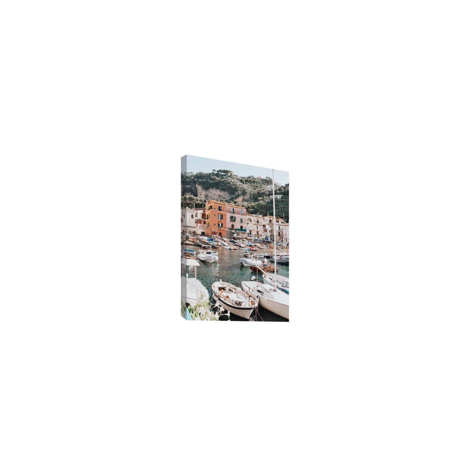 Marina Grande Sorrento coastal Italian wall art Small stretched canvas print