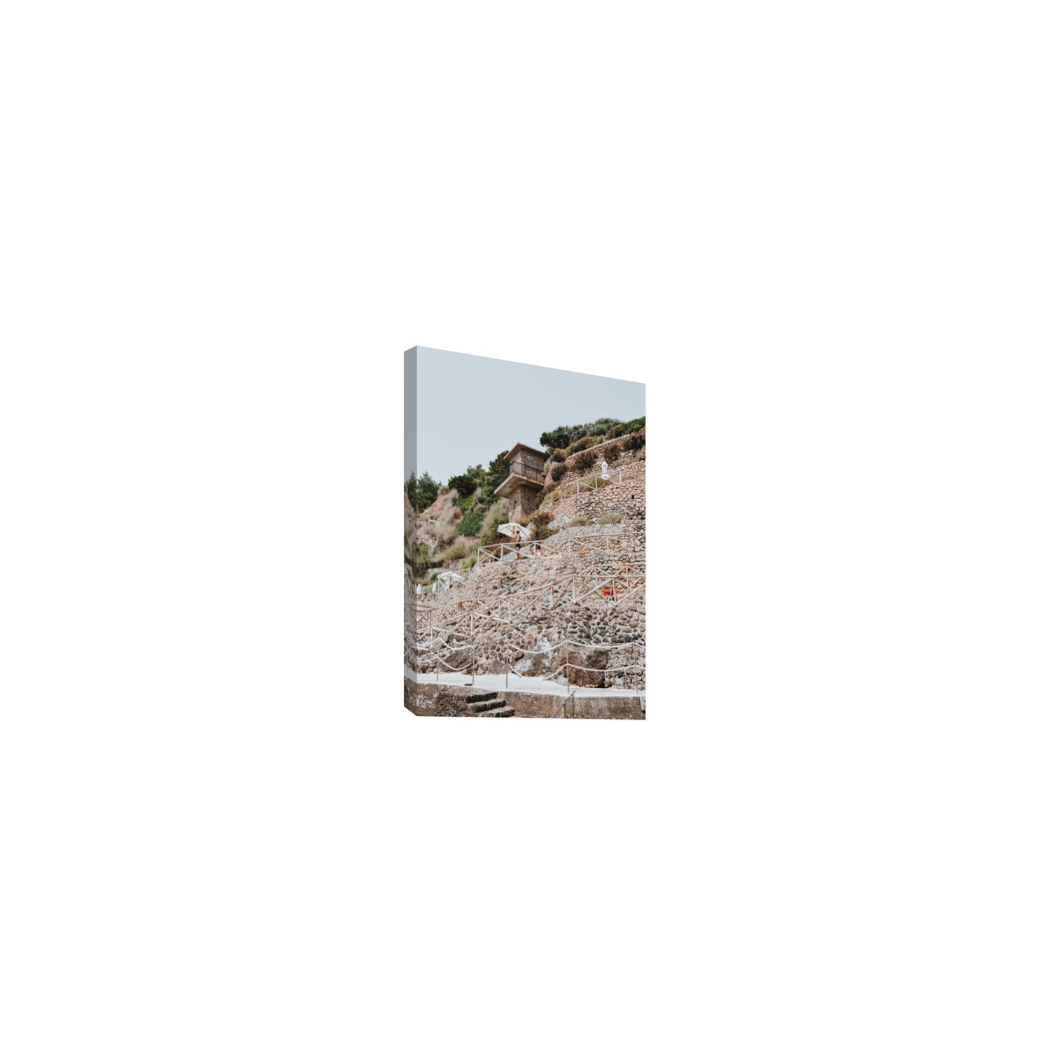 Solitude by the Sea Tuscany coastal Italian wall art Small stretched canvas print