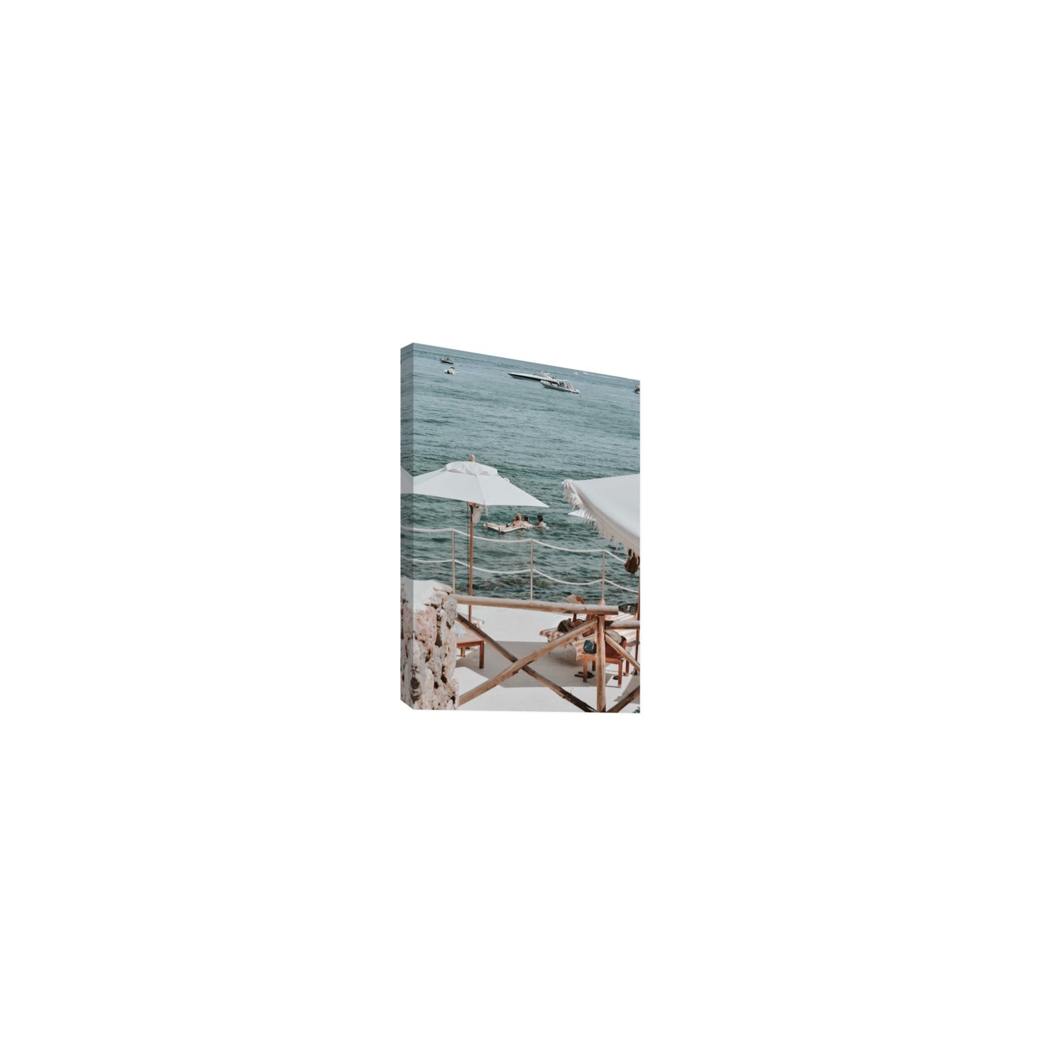 Hideaway Tuscany coastal Mediterranean wall art Small stretched canvas print