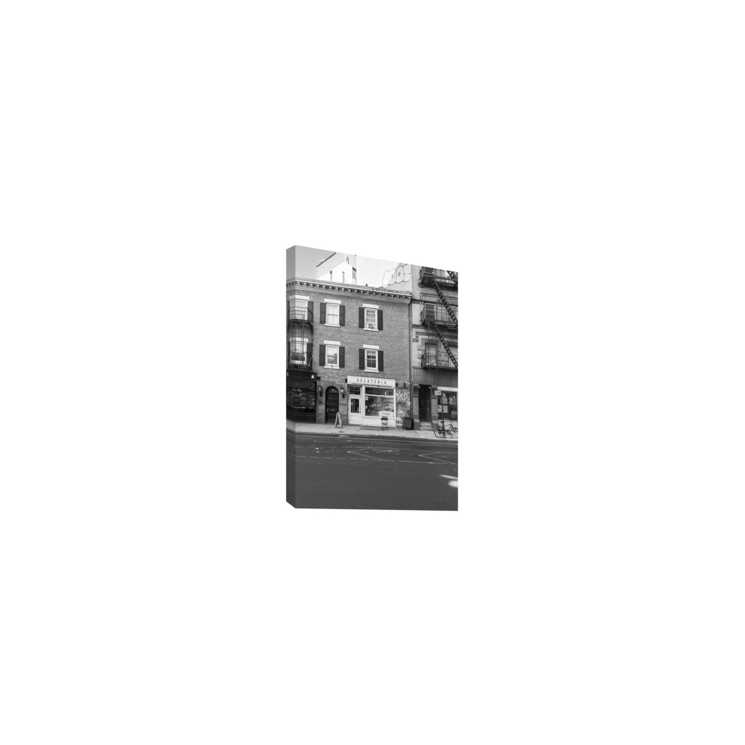 Gelateria New York NYC Black & White wall art Small stretched canvas print