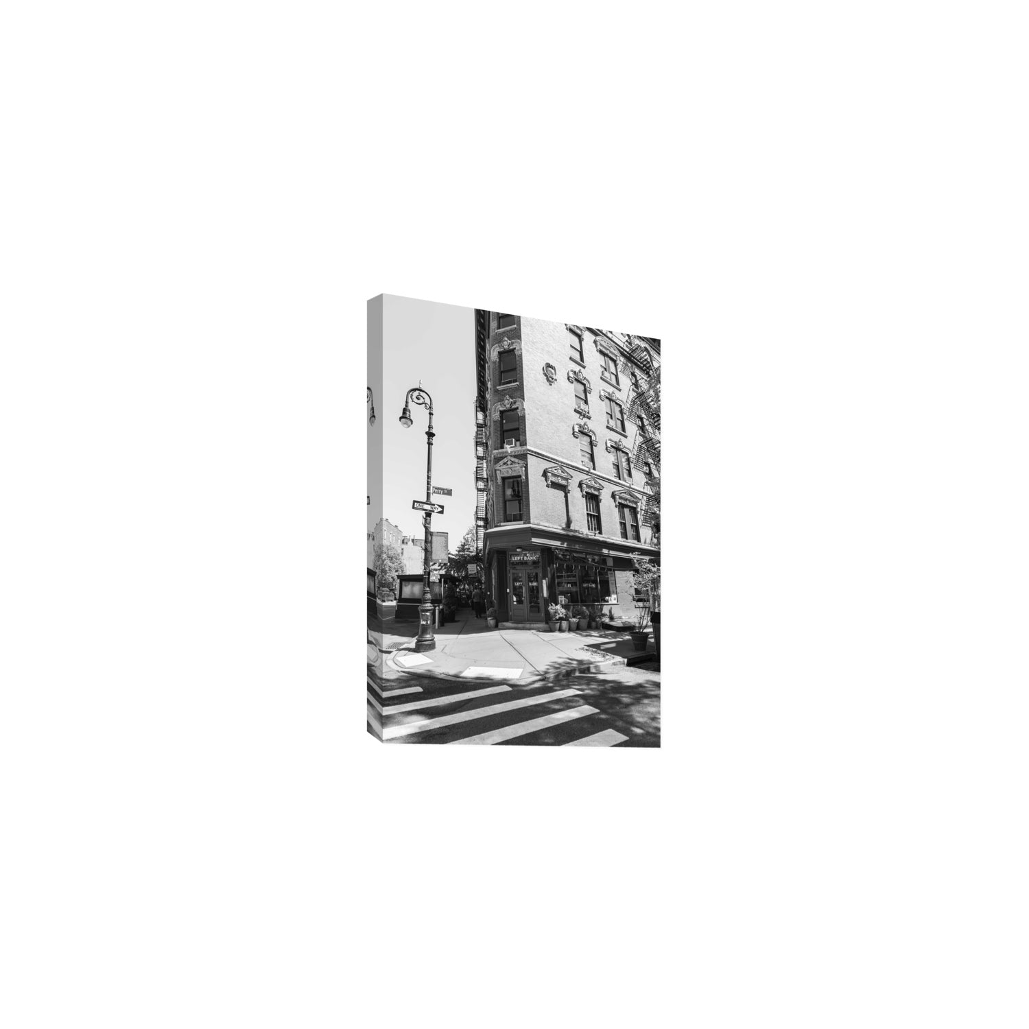 Parisian On Perry New York NYC Black & White wall art Medium stretched canvas print