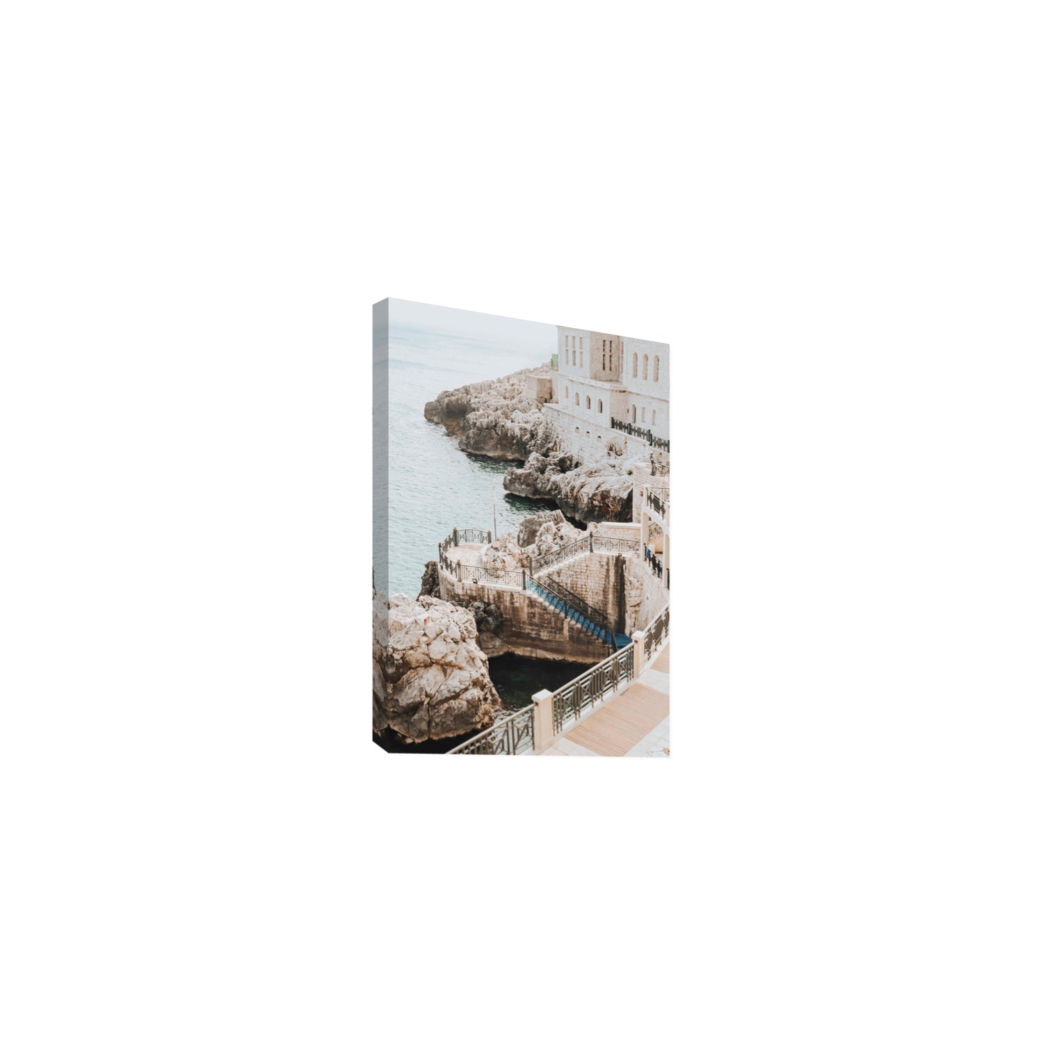 Wellness Centre Puglia coastal wall art Medium stretched canvas print