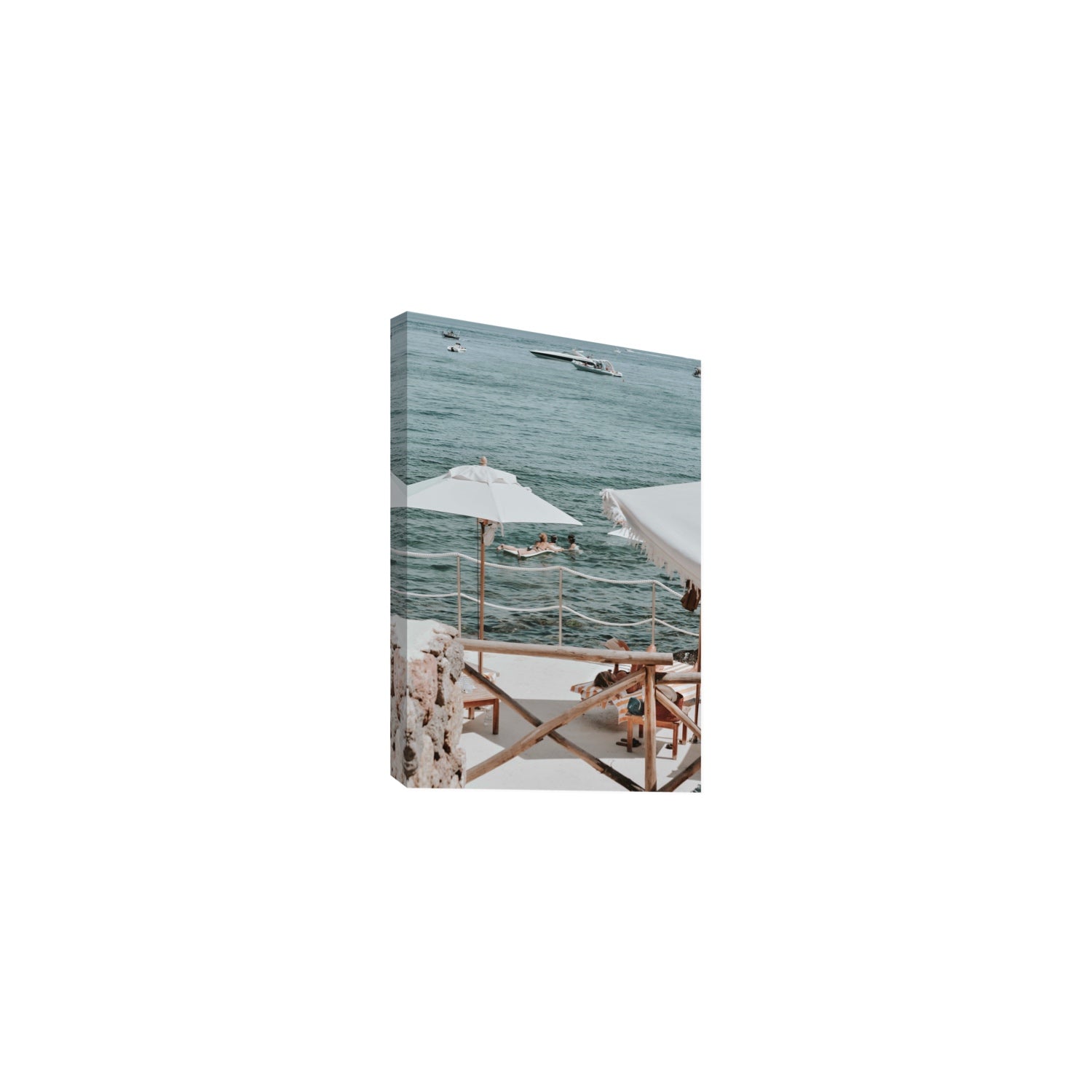 Hideaway Tuscany coastal Mediterranean wall art Medium stretched canvas print