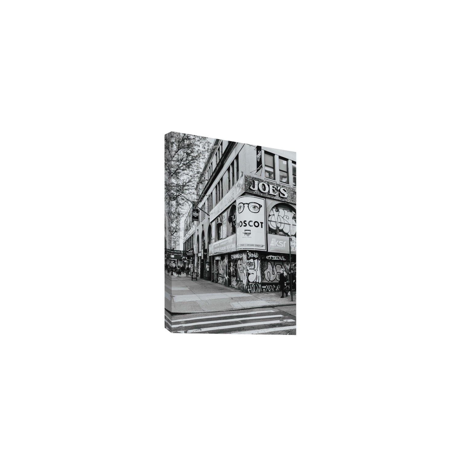 Lower East Side Murals New York NYC Black & White wall art Medium stretched canvas print