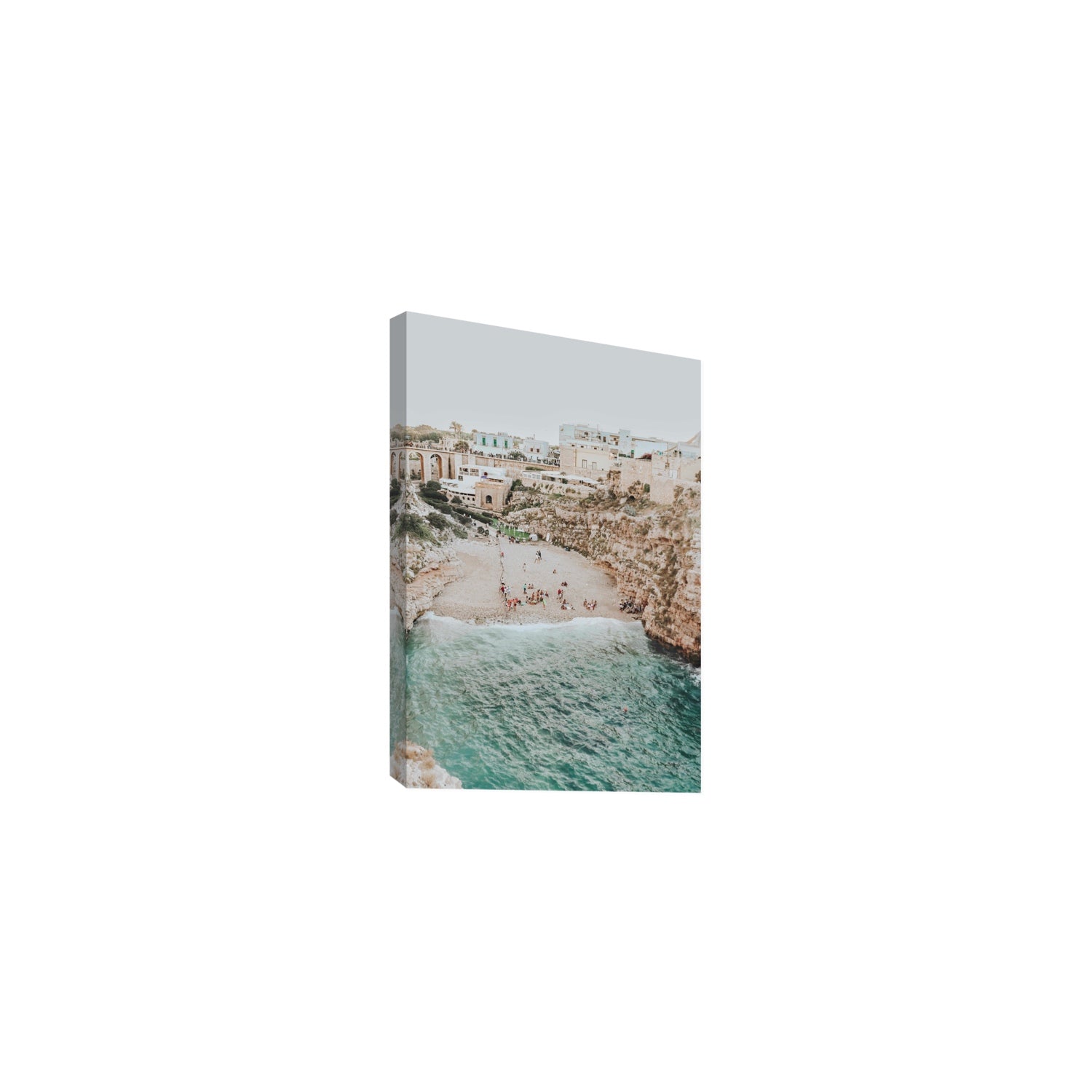 Polignano Vista Puglia coastal Italian beach fine art print Medium stretched canvas print