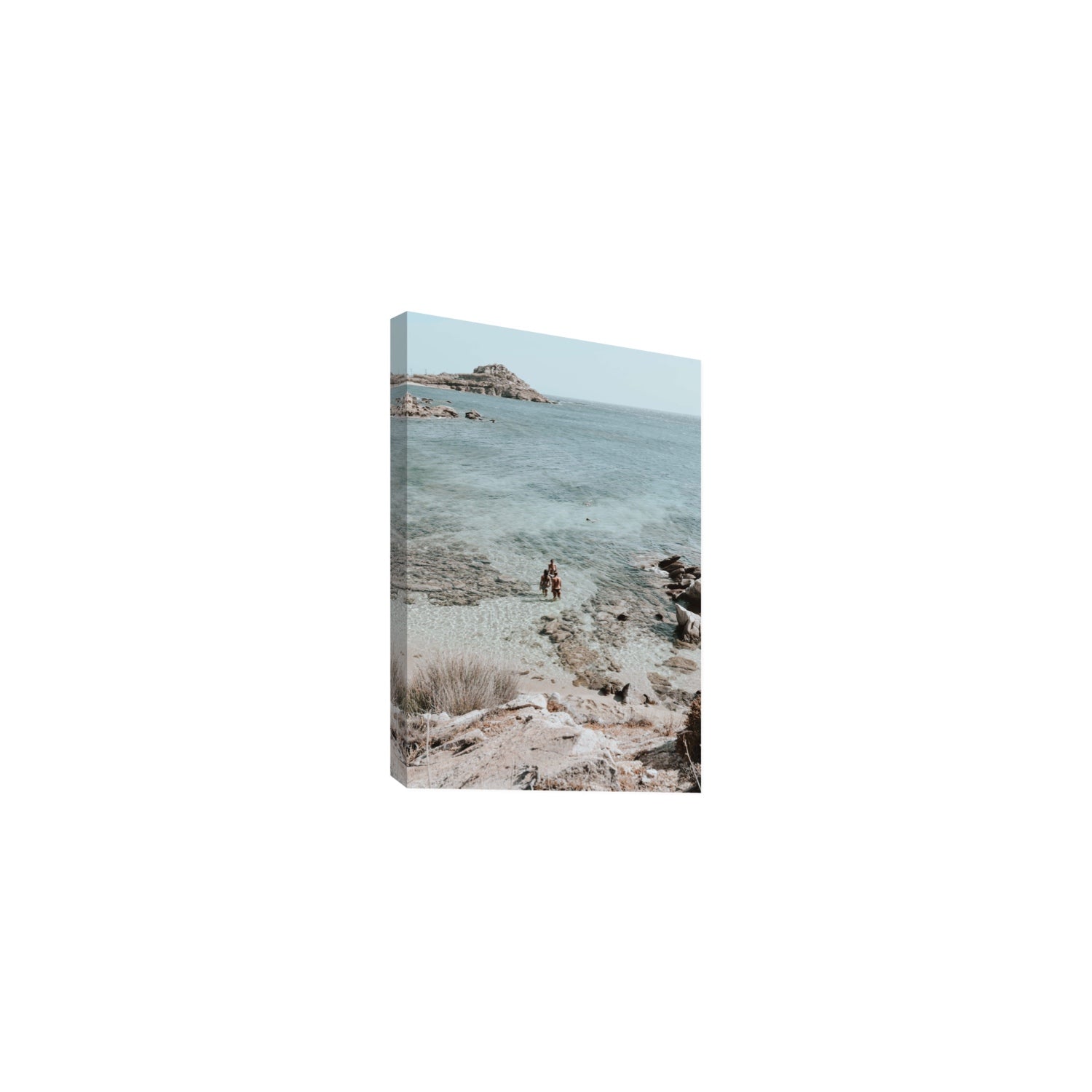 Island Life Mykonos coastal Greek island wall art Medium stretched canvas print