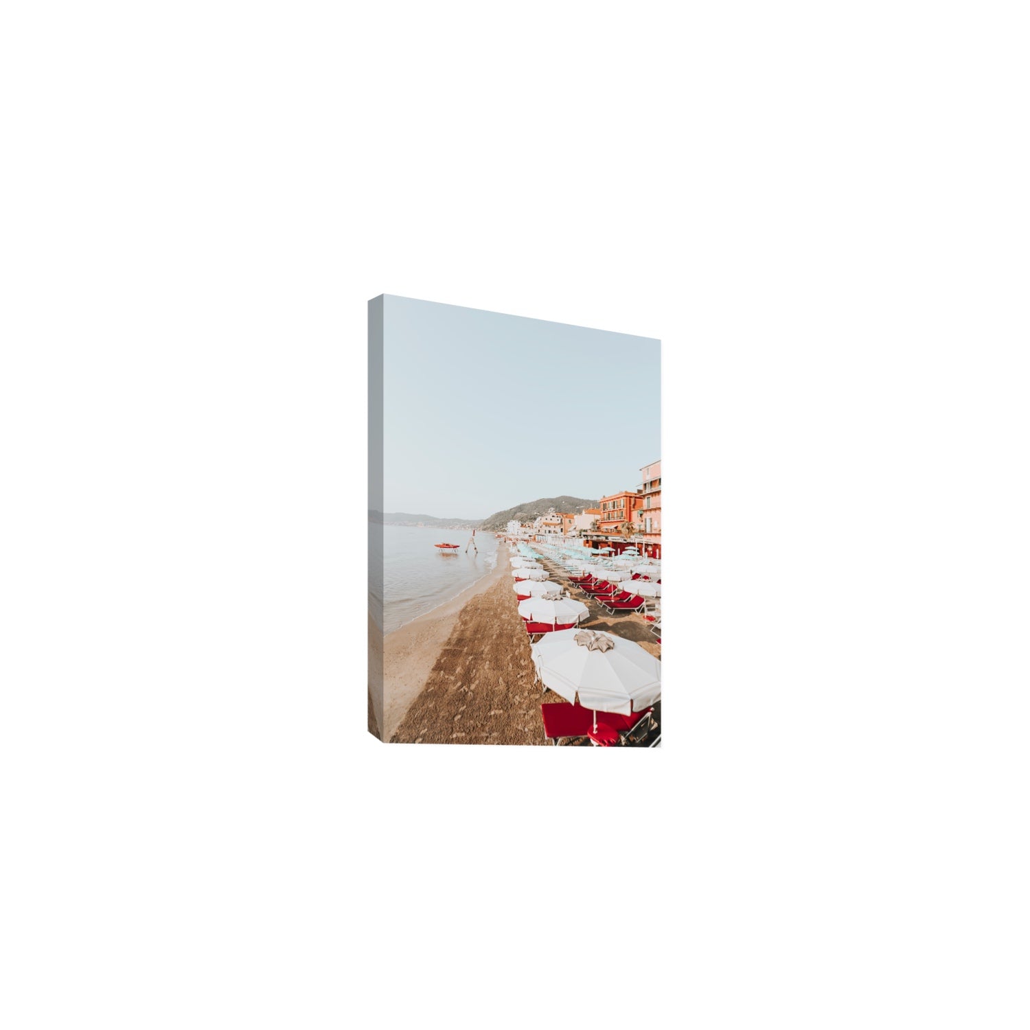 Italian Riviera fine art print, Alassio, Italy, coastal scenes artwork, Medium, Stretched Canvas
