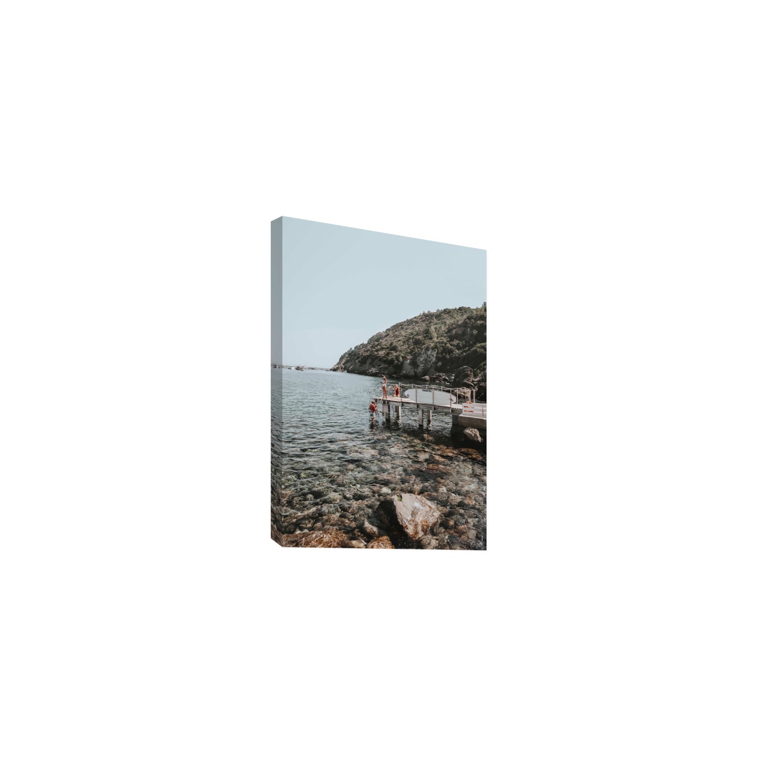 Tidal Explorers Tuscany coastal Italian wall art Medium stretched canvas print