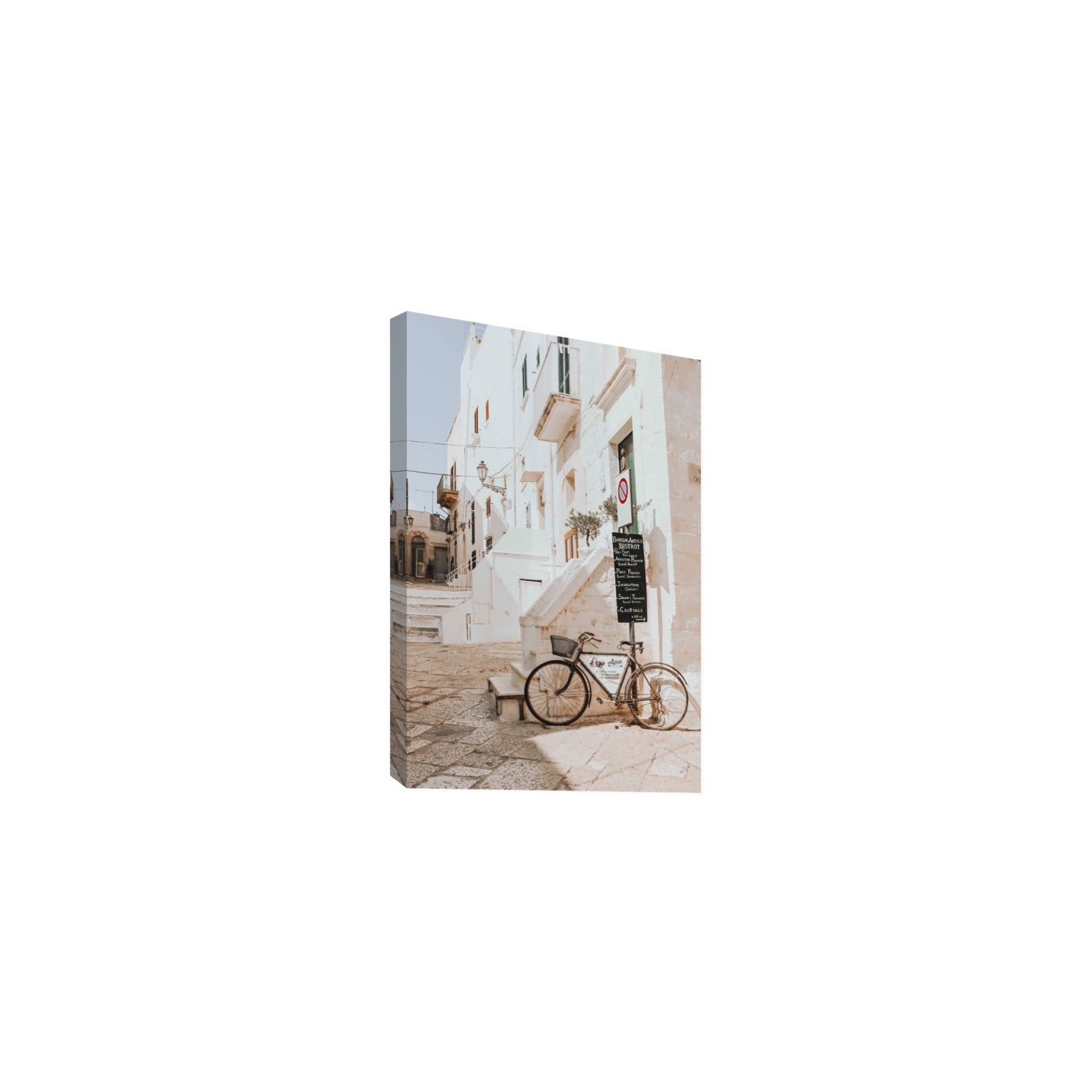 La Bicicletta Puglia Ostuni wall art Medium stretched canvas print