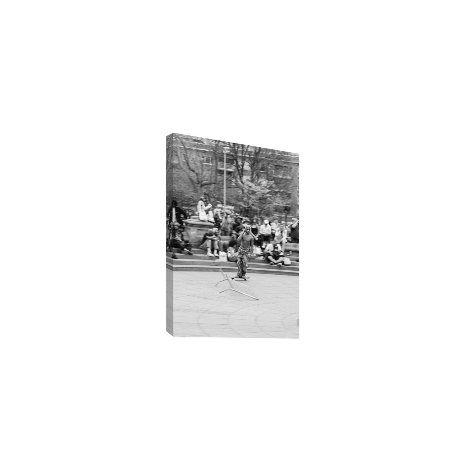Skate Park Serenade New York NYC Black & White wall art Medium stretched canvas print