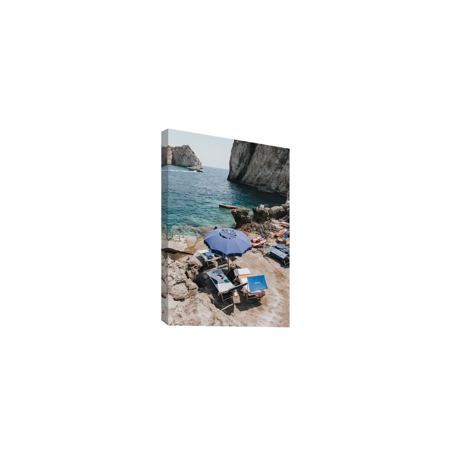 Lonely Loungers fine art print, Capri, Italy, Medium, Stretched Canvas